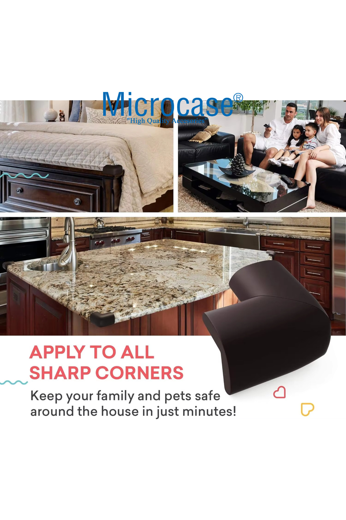 Microcase 3M Yapıştırmalı Sünger Bebek ve Çocuk Köşe Kenar Koruyucu 10in1 Set - AL5235 fotoğrafı 5 (önizleme)