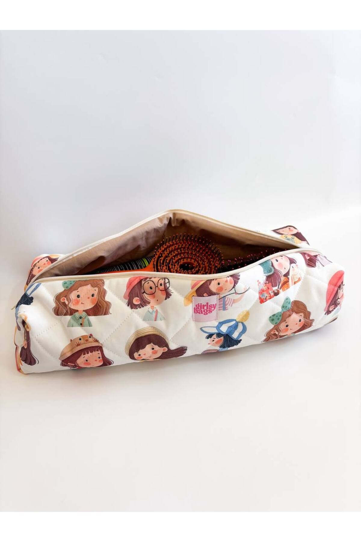 girlsybags Geantă Pentru Îndreptat Clește De Păr Pentru Bebeluși Cu Model Pentru Fete Airwrap Airstrait Geantă Mare De Călătorie Compatibilă - One