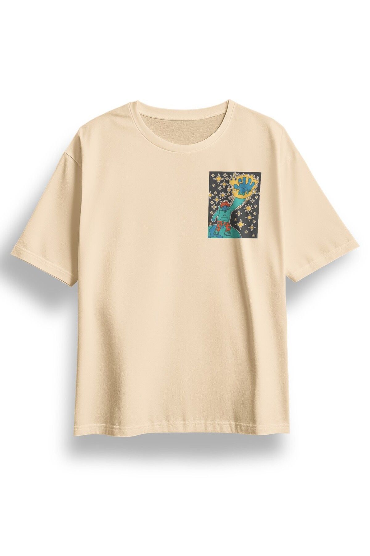 LUMARTA Oversize Street Stars Baskılı Tshirt