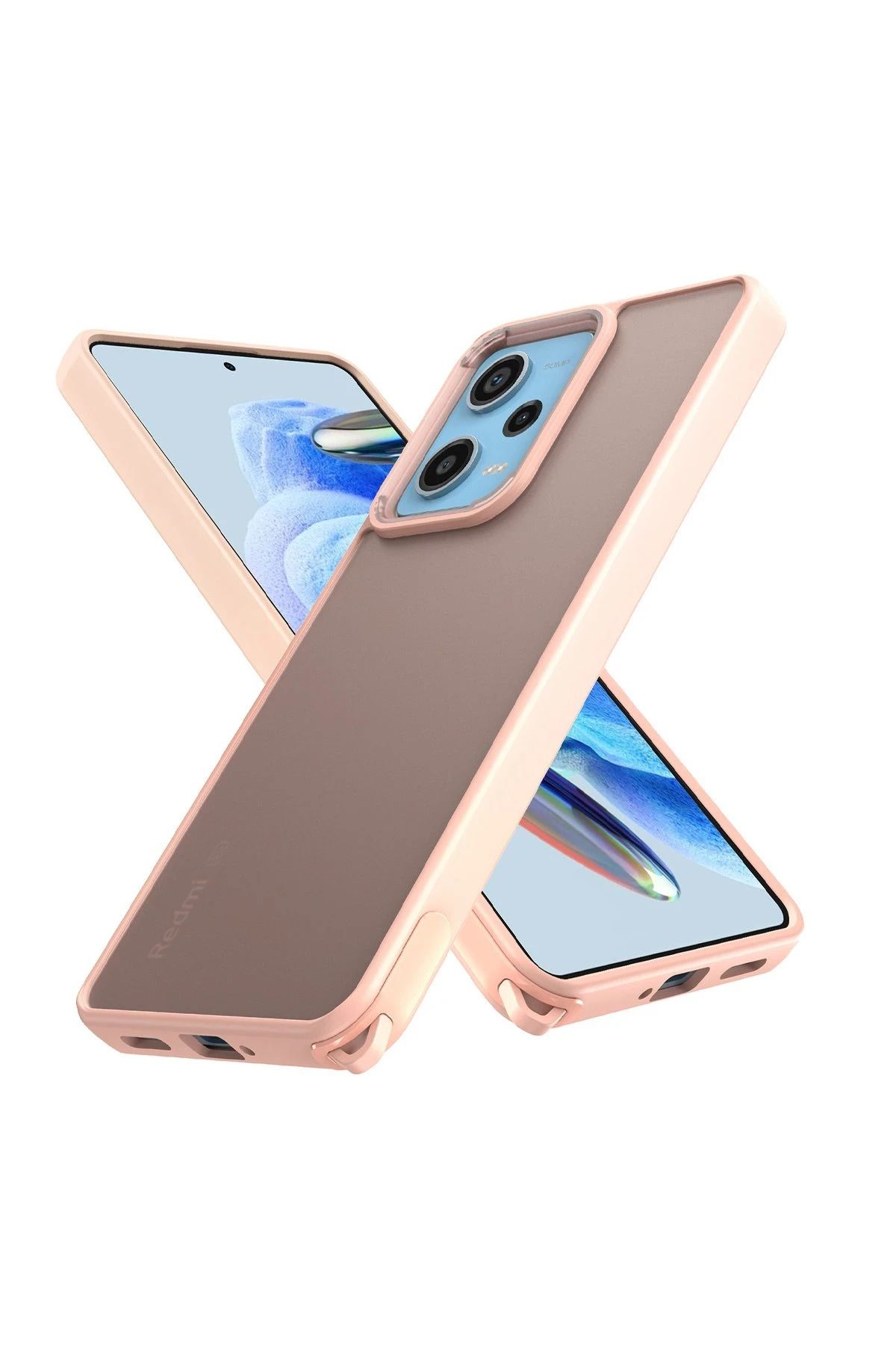NewFace Xiaomi Redmi Note 12 Pro 5G Kılıf Elegant Kapak - Pudra DPMAH