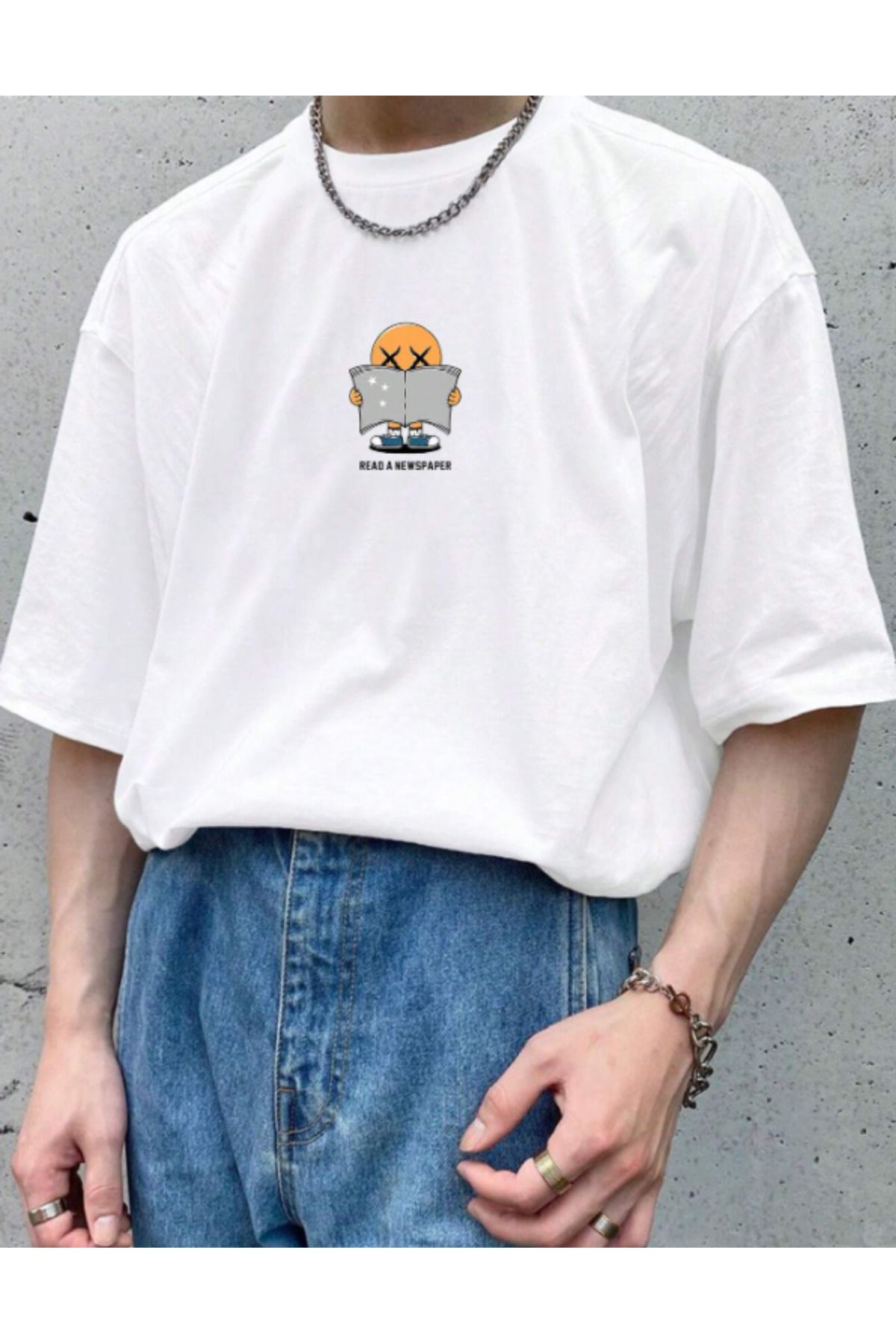 AEMİ Unisex Baskılı %100 Pamuk Oversize T-Shirt