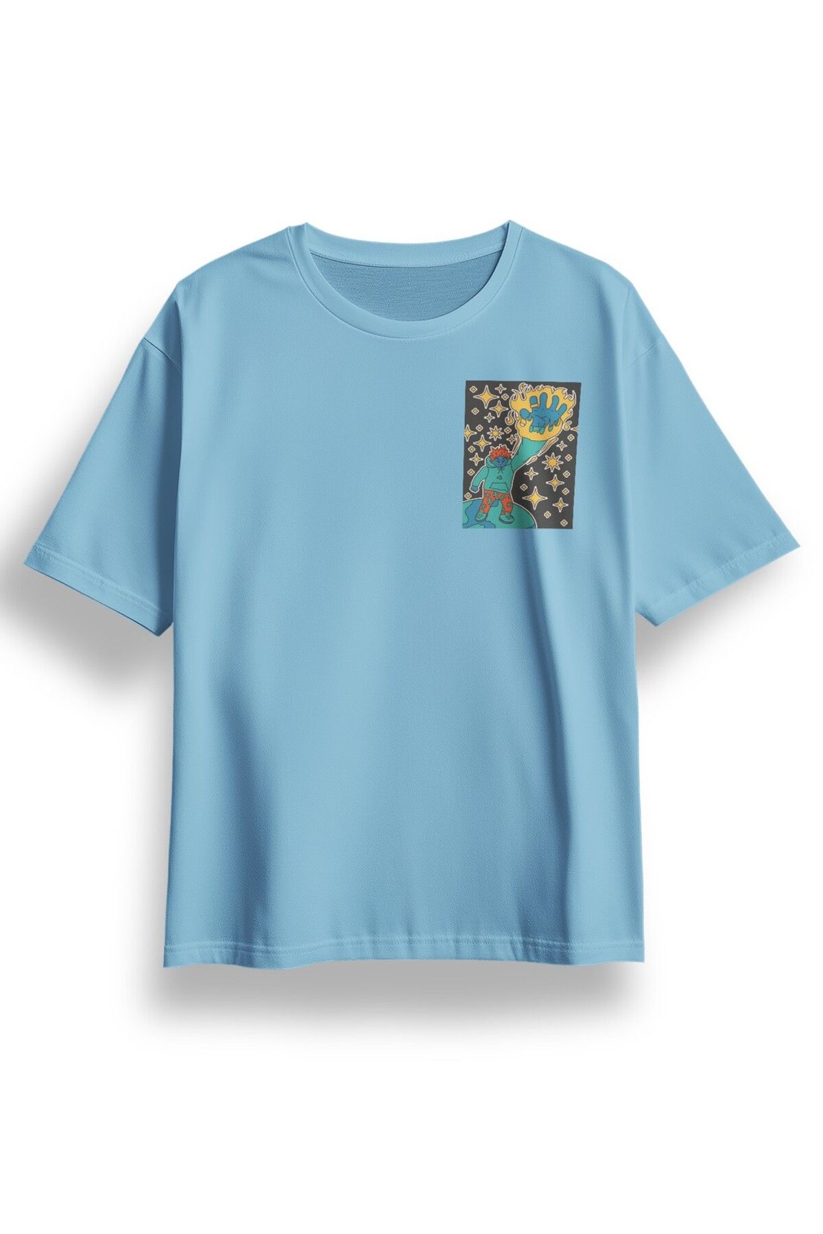 LUMARTA Oversize Street Stars Baskılı Tshirt