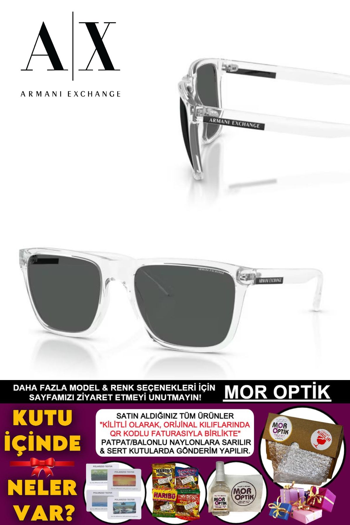 Armani Exchange AX4147S 82356G 56-17-145 2N "PARLAK KRİSTAL"