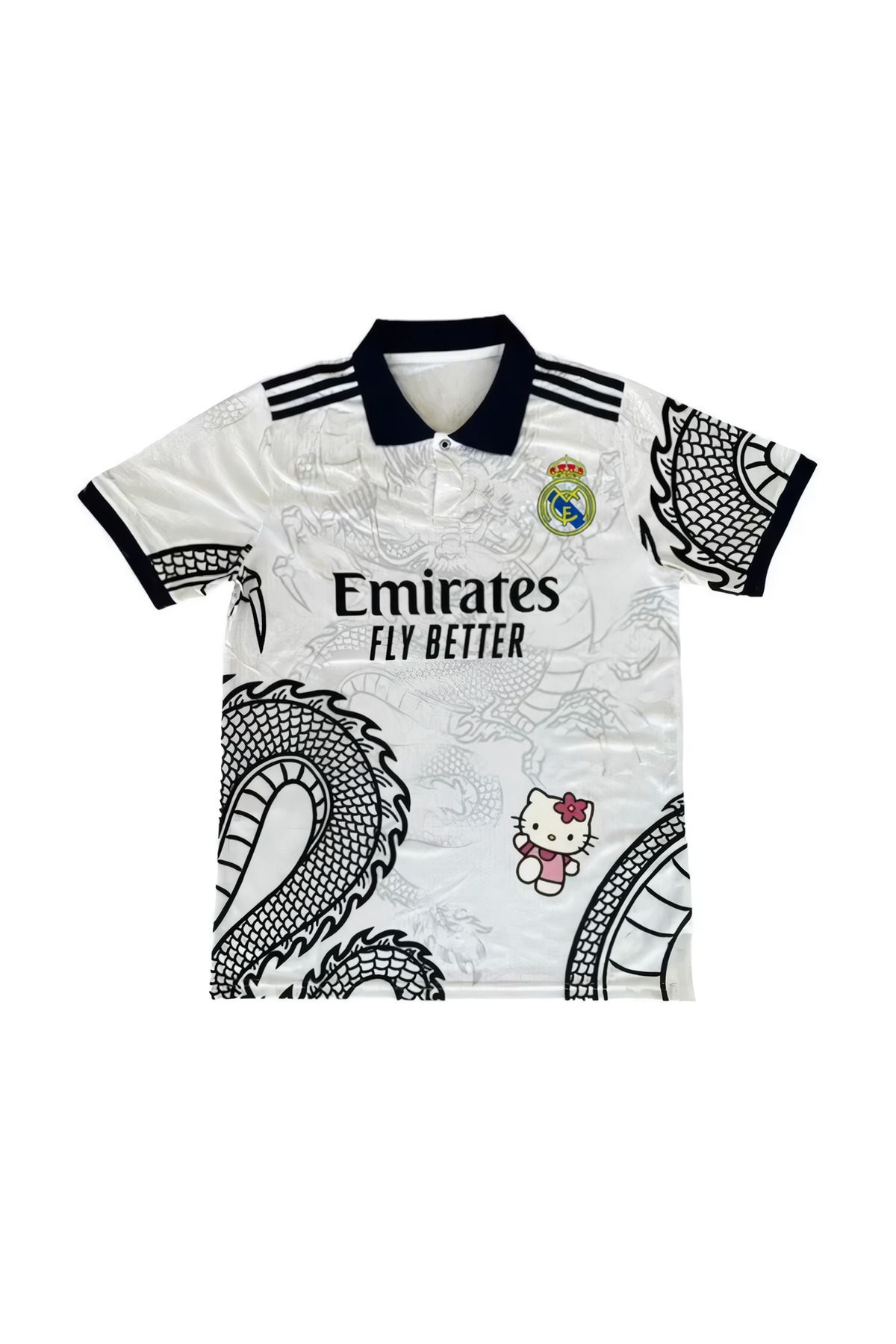 rengarenk outlet Beyaz Hello Kitty Fly Better Jersey Pola Yaka T-shirt