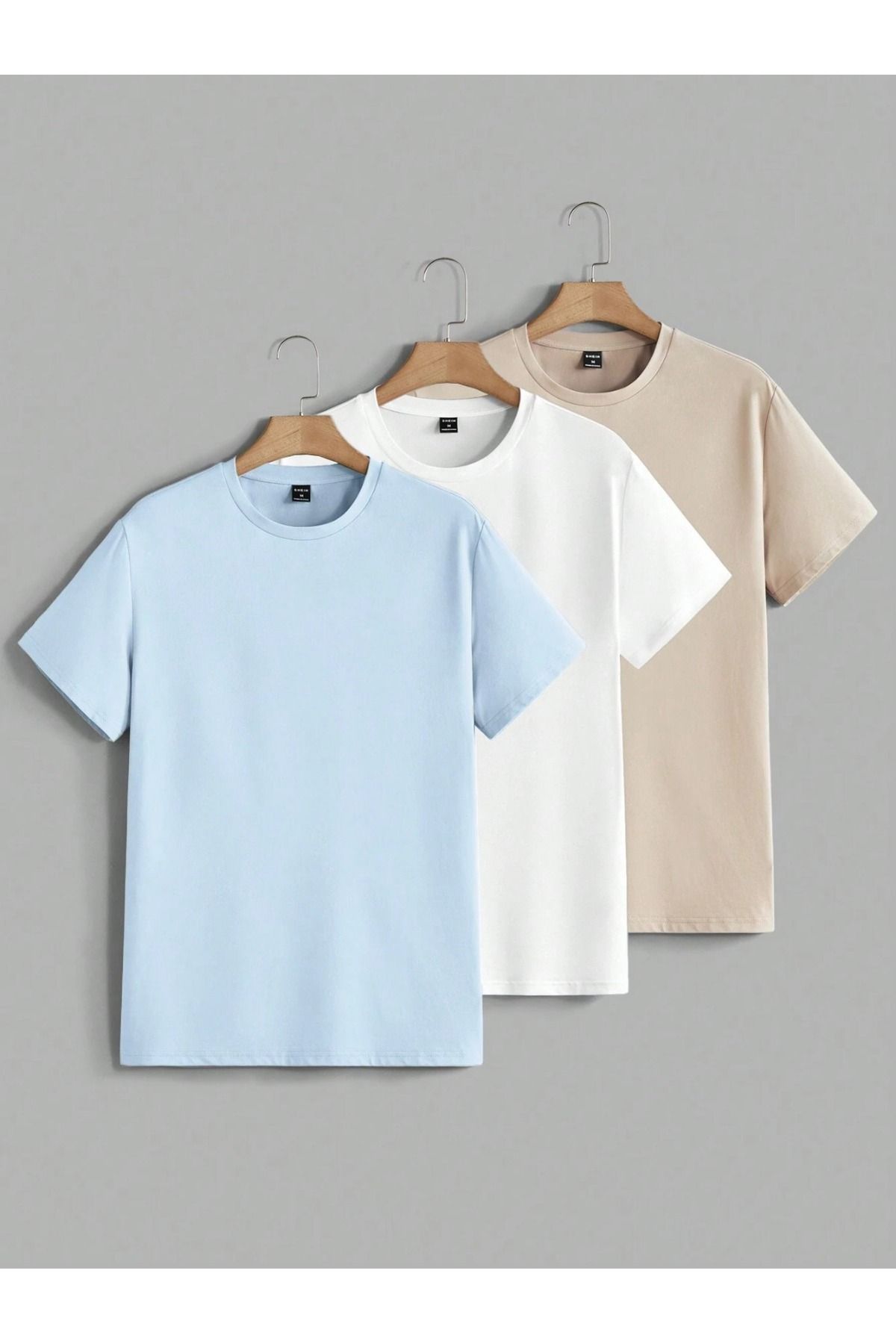 PAVRO Unisex Tshrt Pavro rahat kesim düz renkli çoklu renkli tshrt