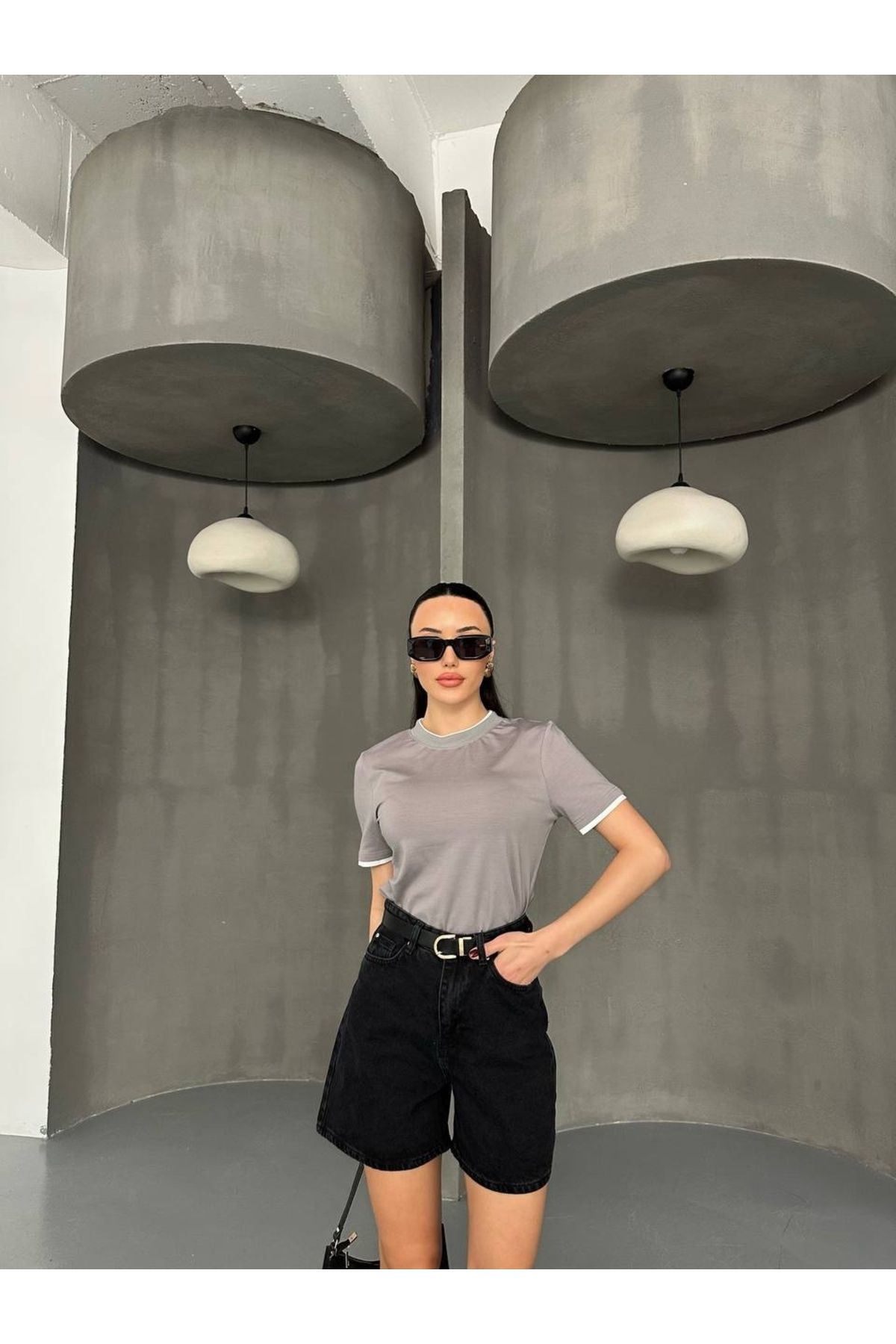 Hotfashion YÜKSEK BEL KOT ŞORT DURBAN SİYAH