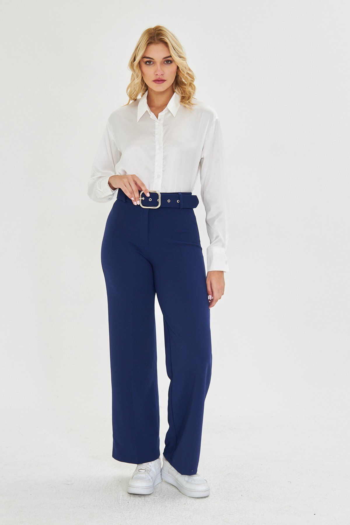 BELISTIL Lacivert Regular Fit Formal/Resmi Kumaş Pantolon