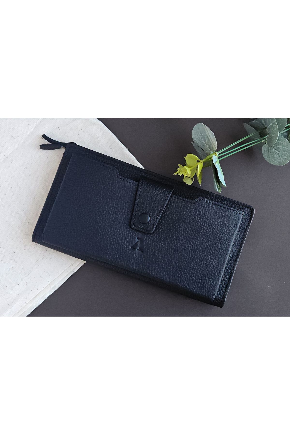 Butik AYDIN DERİ LUXURY Hakiki Deri Telefon Hazneli Siyah Portföy Cüzdan - Unisex Günlük& Hediye