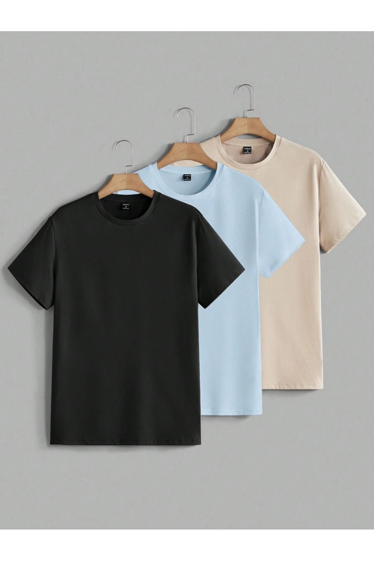 PAVRO Unisex Tshrt Pavro rahat kesim düz renkli çoklu renkli tshrt