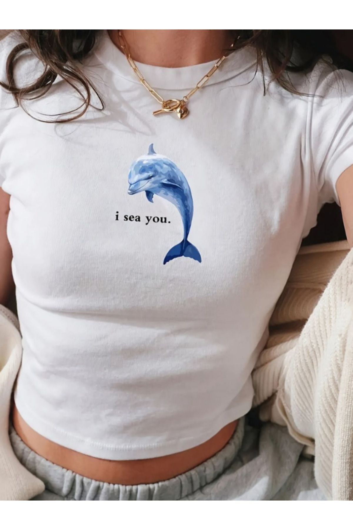 DEEFWEAR DREICH I SEA YOU BASKILI BEYAZ CROP