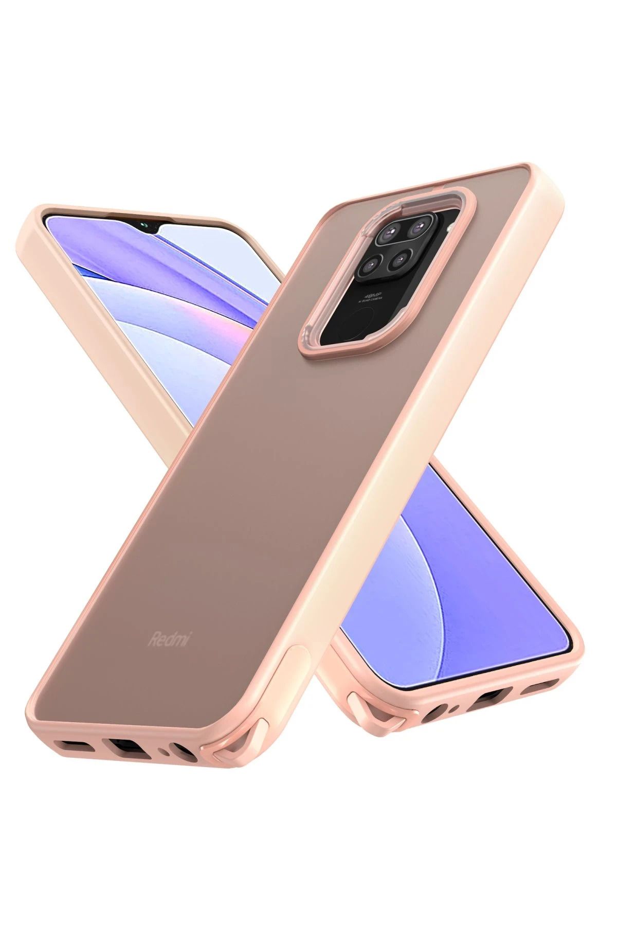 NewFace Xiaomi Redmi Note 9 Kılıf Elegant Kapak - Pudra LZWDR