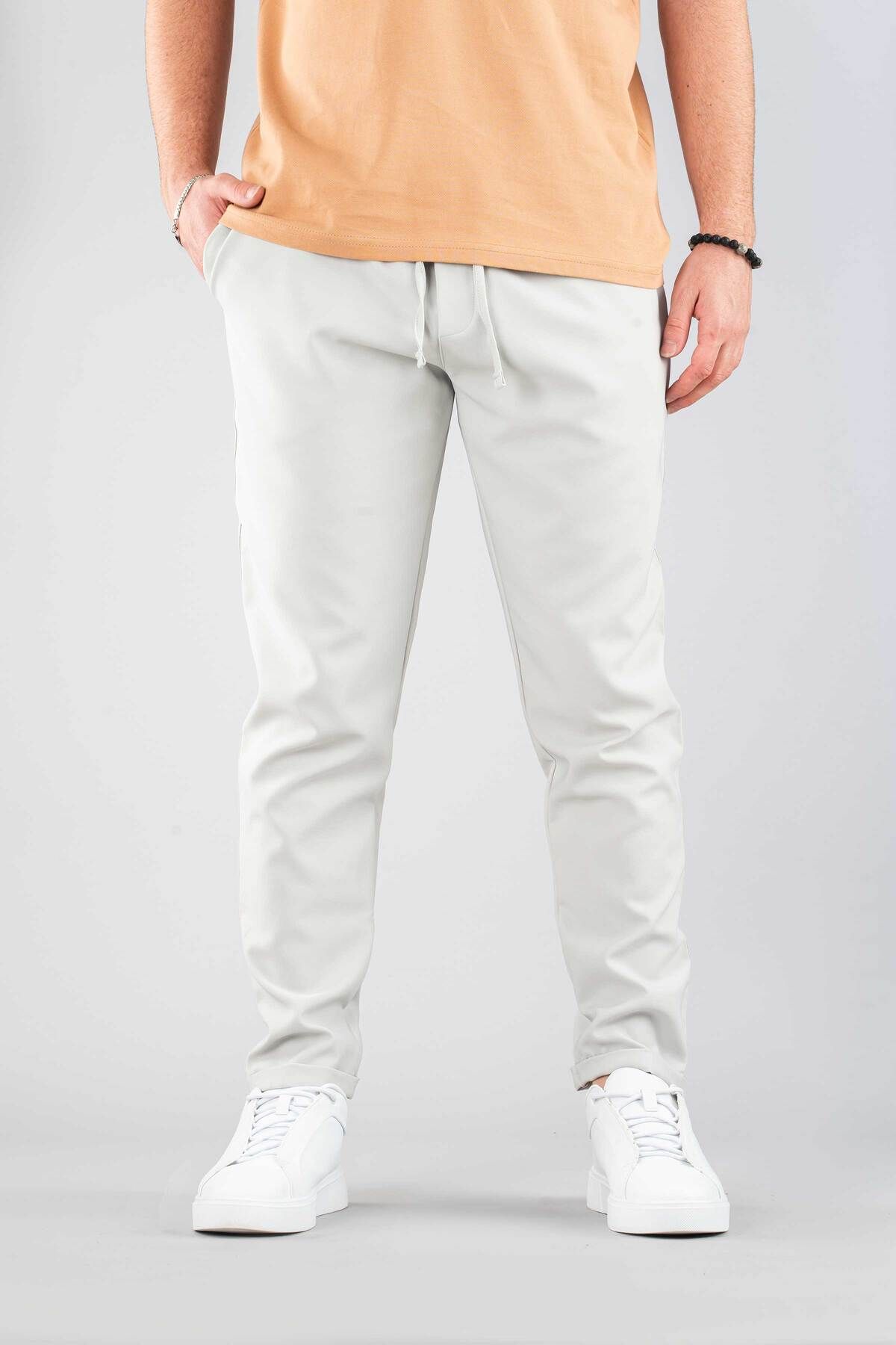 bombe Erkek Jogger Pantolon Beli Lastikli İpli Pamuklu Rahat Boyfriend Pantolon