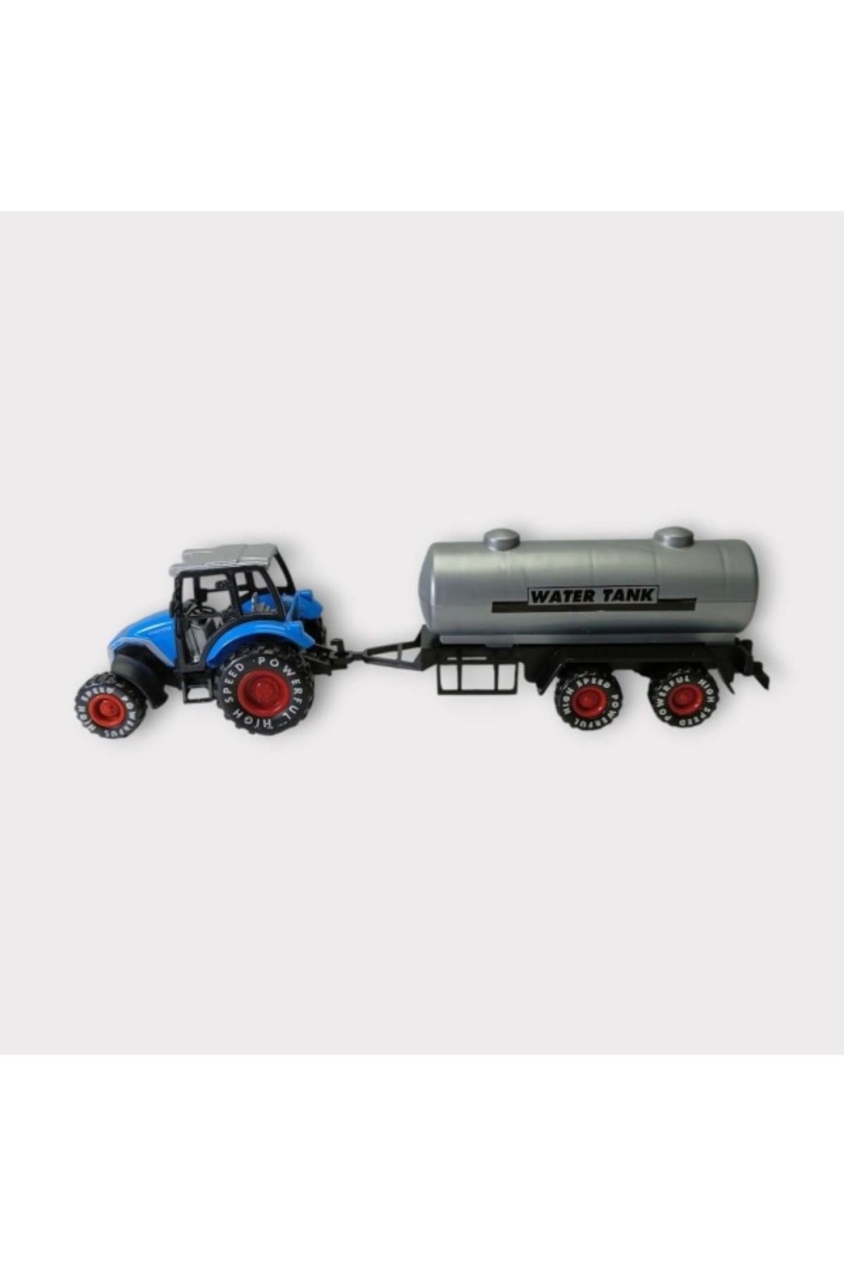 kapsulavm Çek Bırak Römorklu Traktör 25Cm - Mavi Su Tankı
