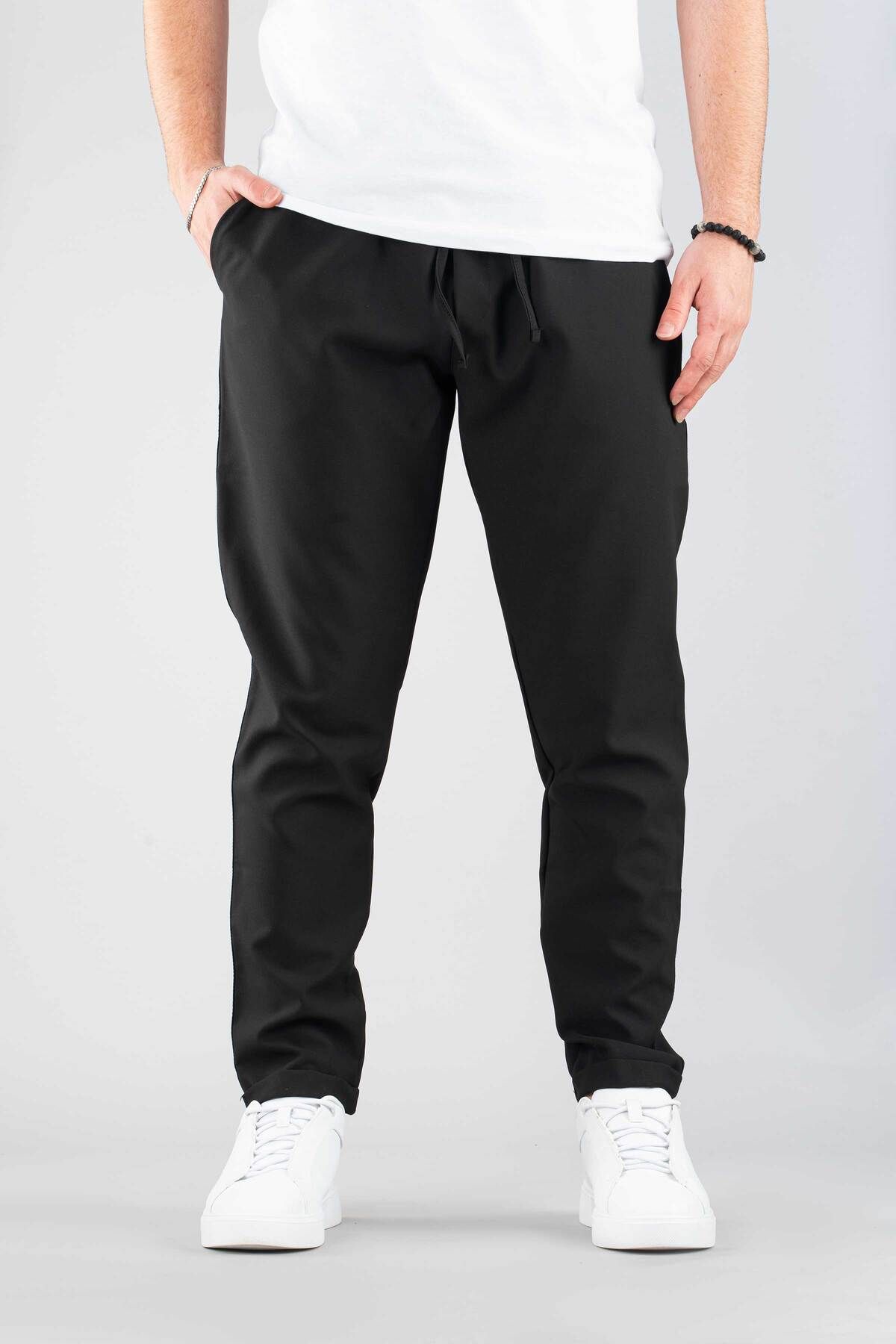 bombe Erkek Jogger Pantolon Beli Lastikli İpli Pamuklu Rahat Boyfriend Pantolon