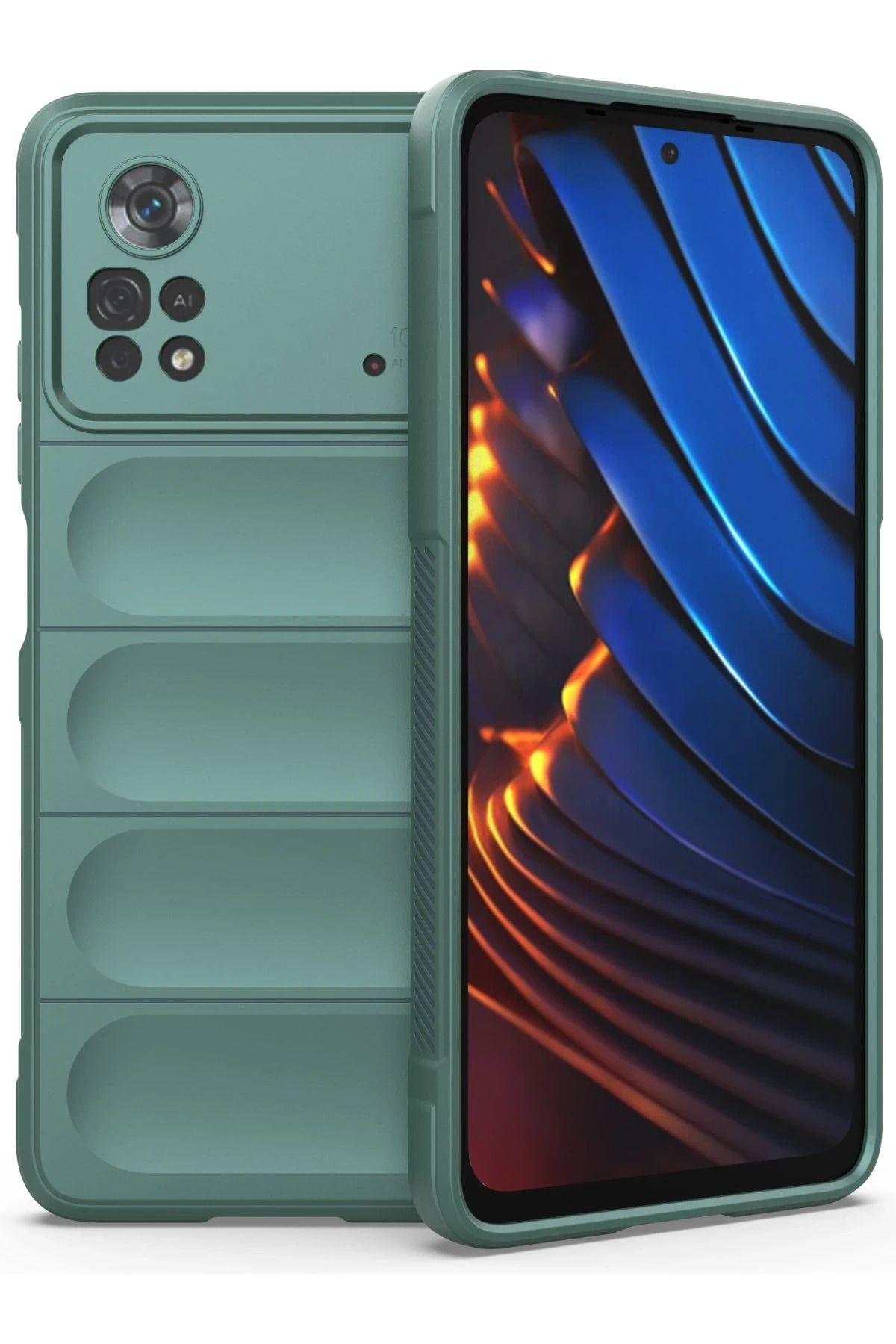 NewFace Xiaomi Poco X4 Pro 5G Kılıf Optimum Silikon - Koyu Yeşil YNSMR