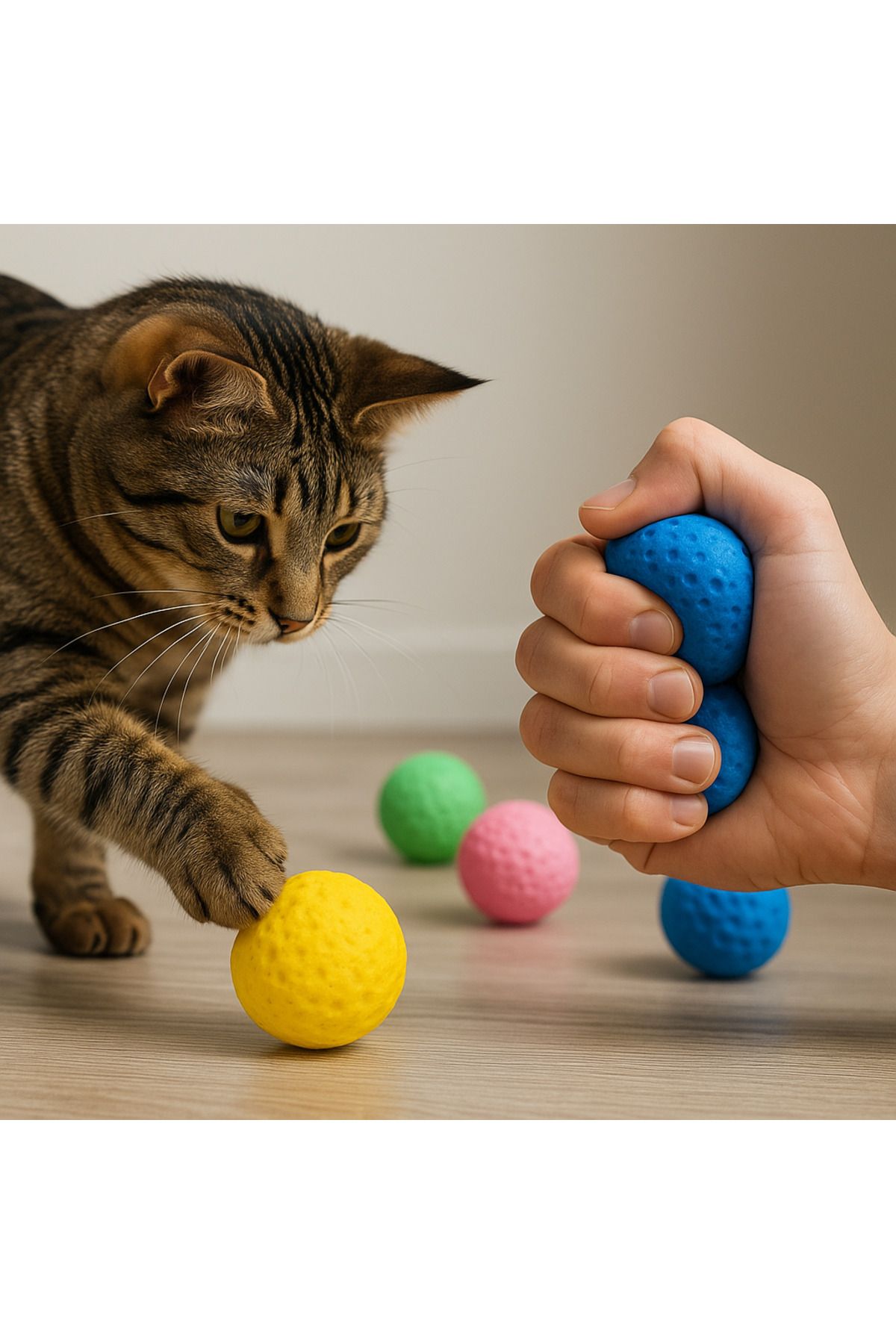 Fauna Pet Supplies Sünger Kedi Oyuncağı – Yumuşak ve Sessiz Top (4cm)