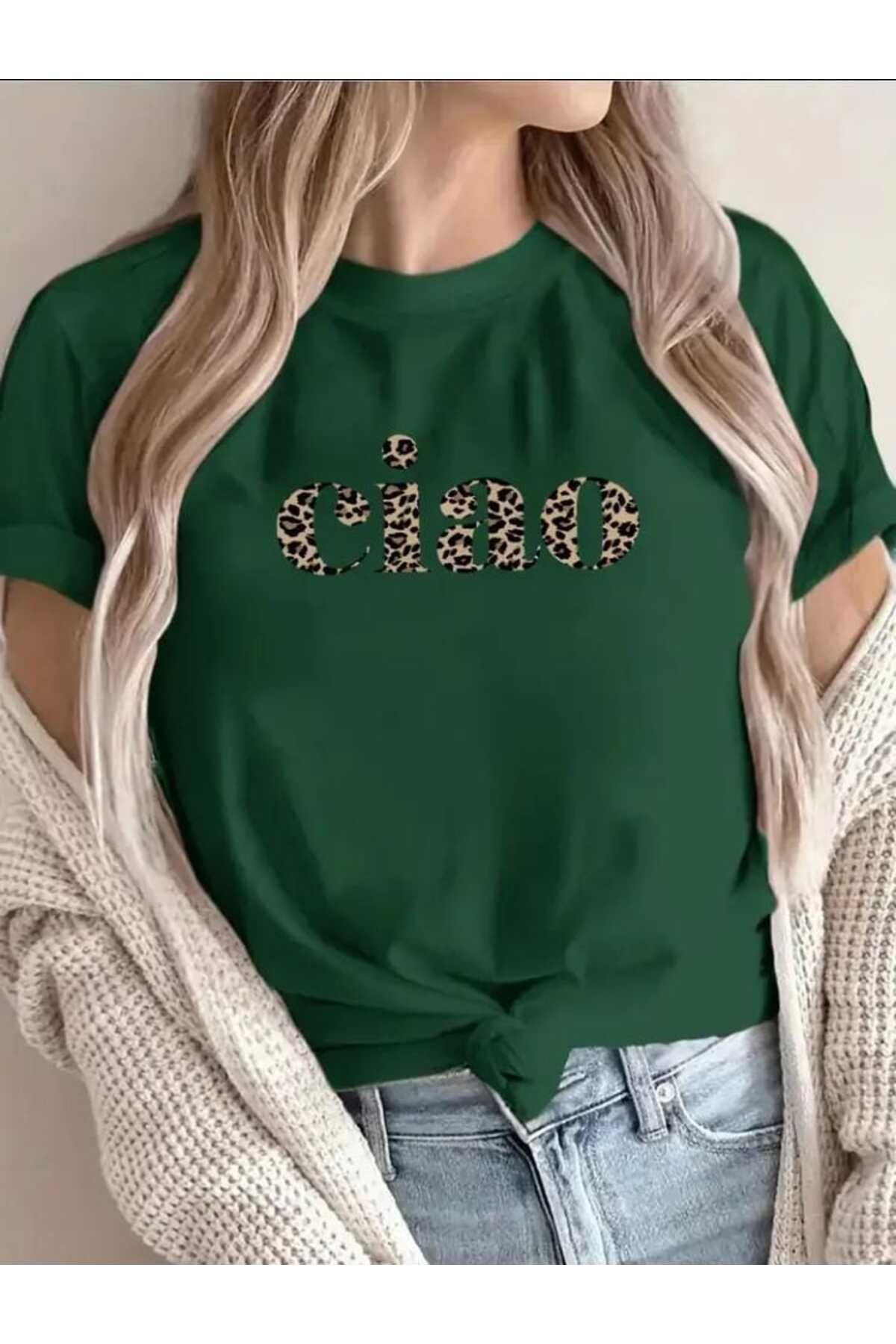 TekTarzz Unisex Ciao Baskılı Tasarımlı Tshirt