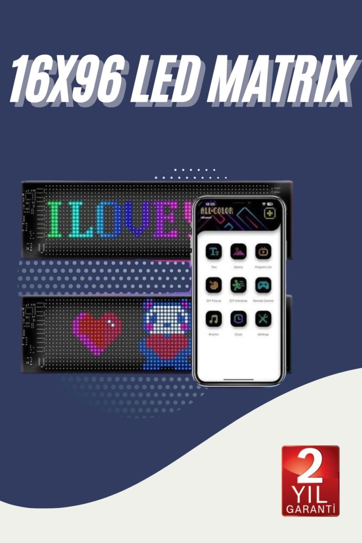 SAYARMARKT Mobil Uyumlu Mini Matrik LED
