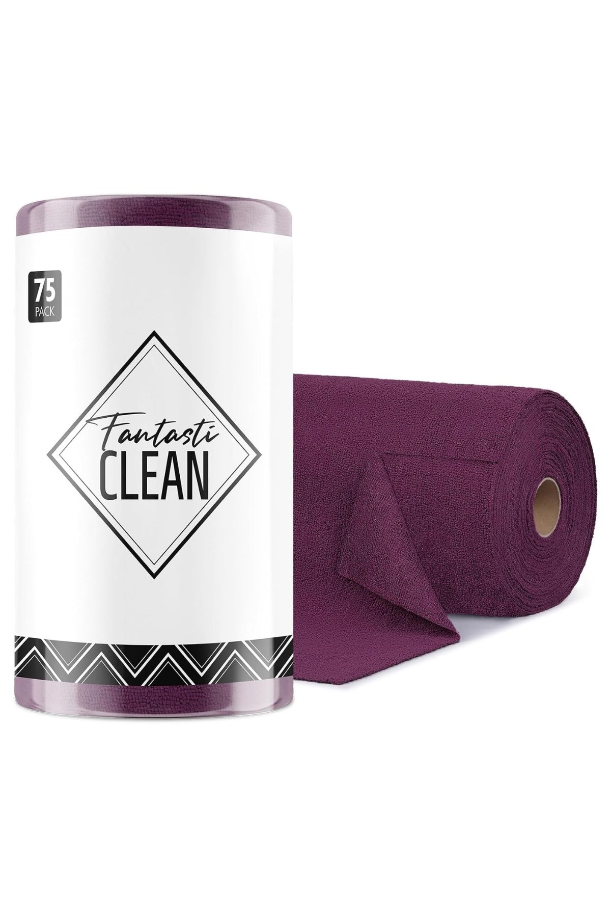 FantastiCLEAN Çok Amaçlı Rulo Mikrofiber Temizlik Bezi 30x30 75 Yapraklı Koyu Mor