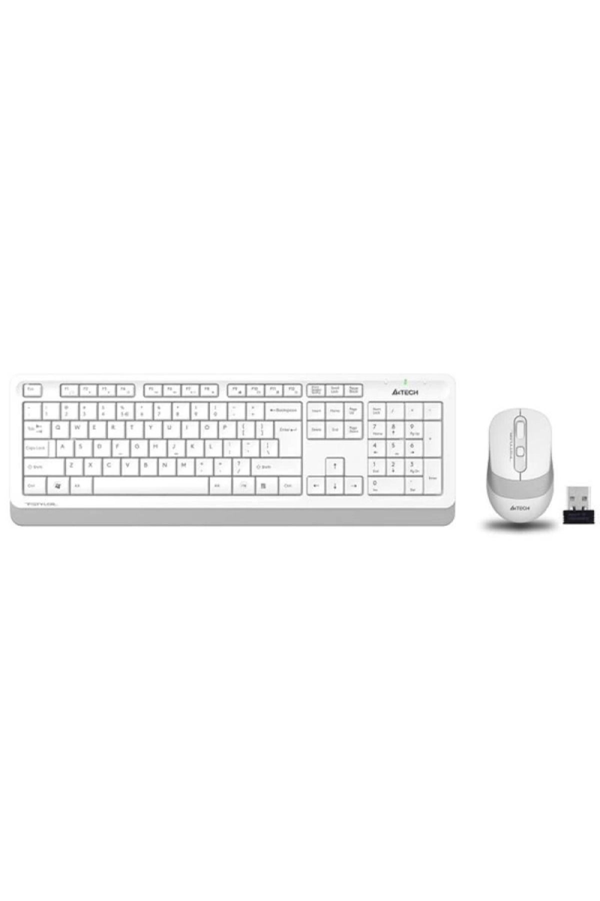 hayalimsah A4 TECH FG1010 Kablosuz Q Trk Optic Mouse Beyaz/Gri Multimedya Klavye - Mouse Set