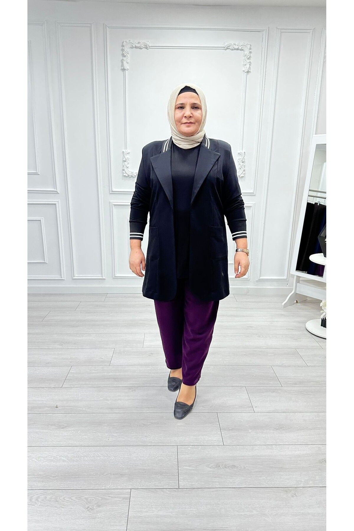 Sevda Kılınç BÜYÜK BEDEN KREP KUMAŞ ŞALVAR PANTOLON