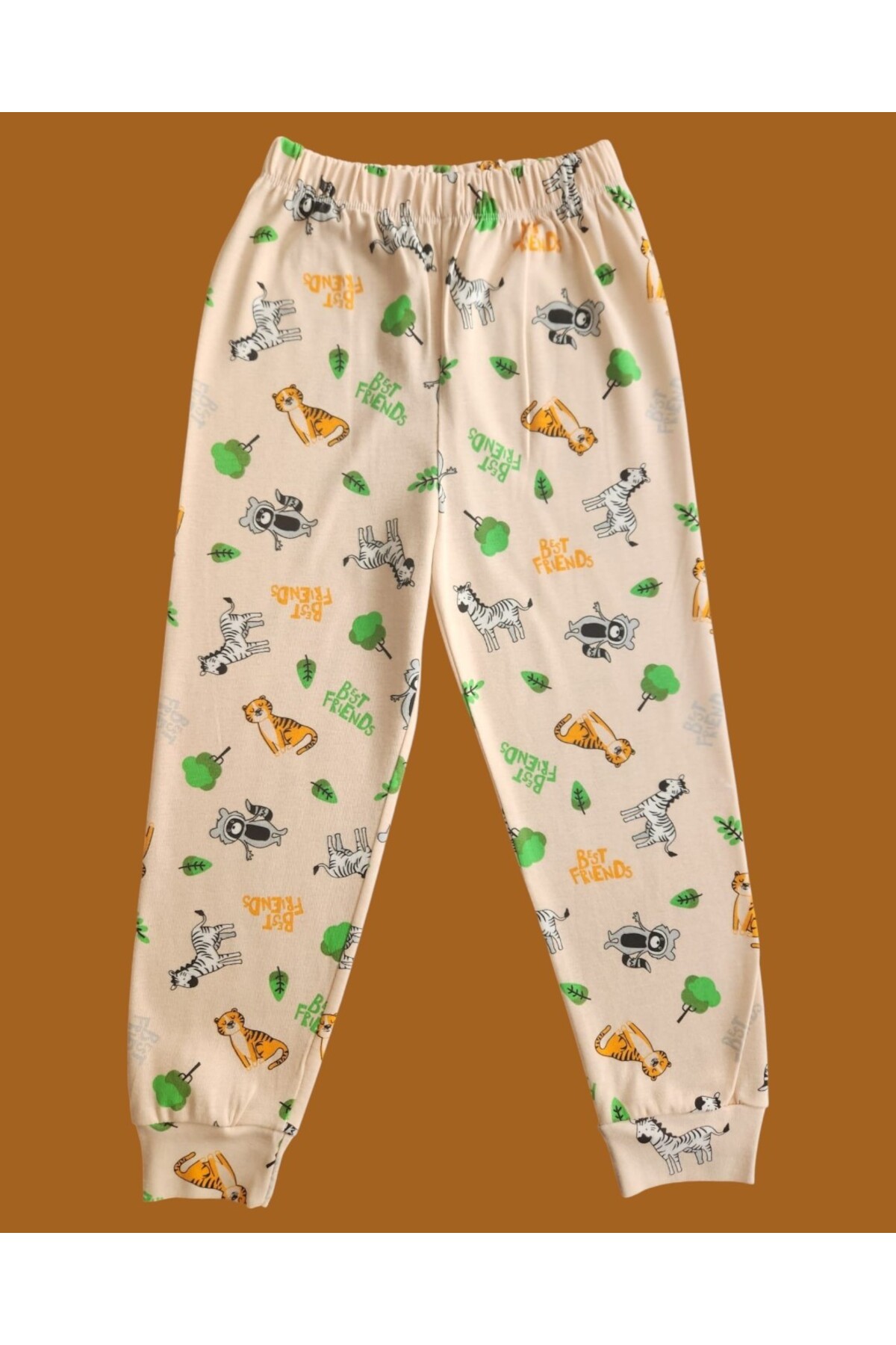 çamaşır bahçesi kendinize iyi bakın Kısa Kollu Desenli Çocuk Pijama Takım #baskılıçocukpijamatakım #kaplandesenlipijama #çamaşırbahçesi fotoğrafı 3 (önizleme)