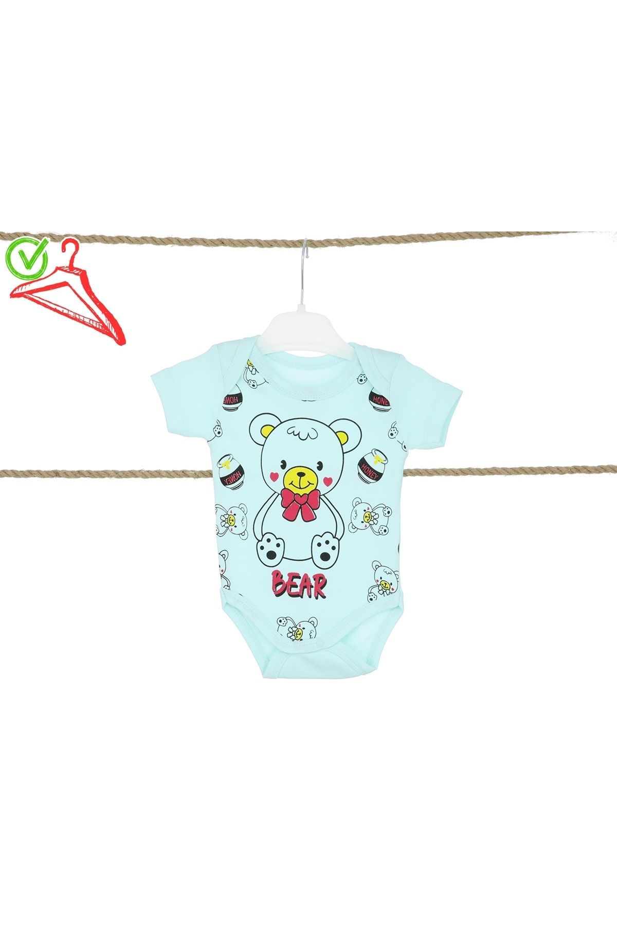 Fındık Baby&Kids Kız Erkek Bebek Çocuk Zıbın Body Mint/yeşil Renk