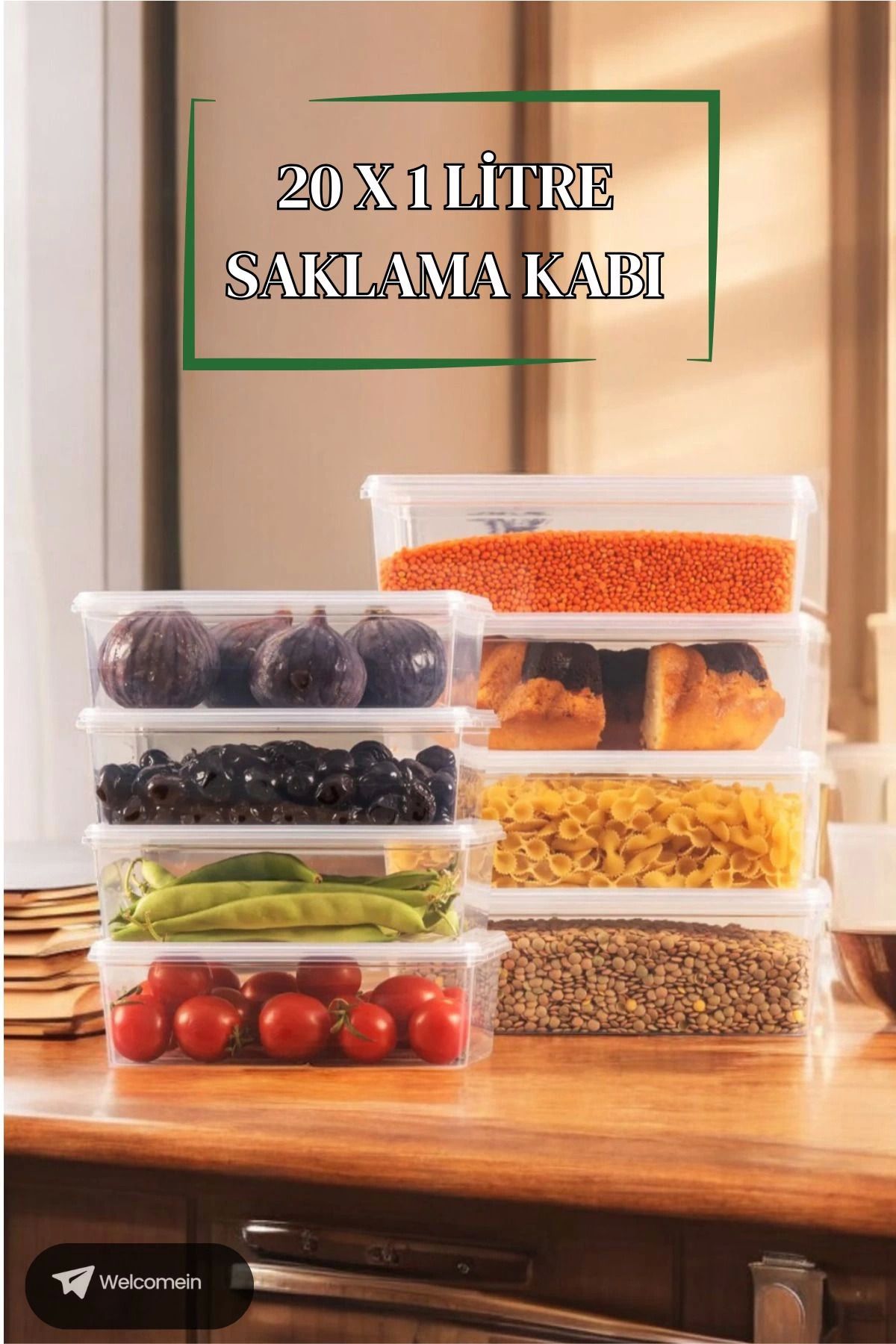 MT29 GİYİM-20 Pieces 1 Liter Self-Lid Storage Container Organizer Suitable for Deep Freezer (1000 ml) 4