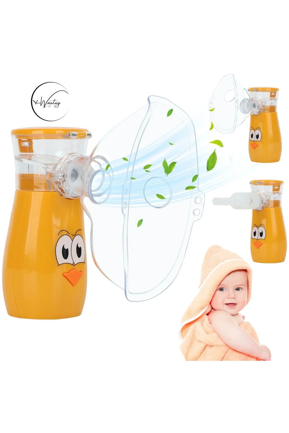 e-Wantay-e-Wantay® Portable Ultrasonic Aerosol Device, 3 Modes, Mesh, 600mAh, 2 Masks + Mouthpiece 8