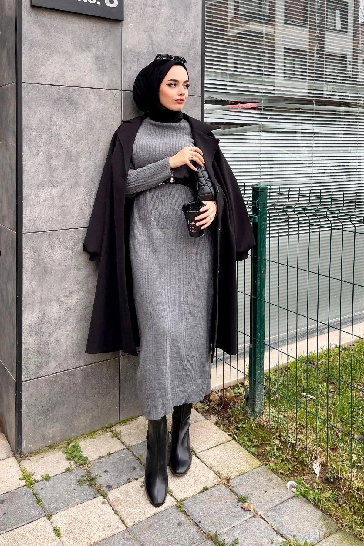 NZL TEKSTİL Fi̇ti̇lli̇ Tesettür Tri̇ko Elbi̇se