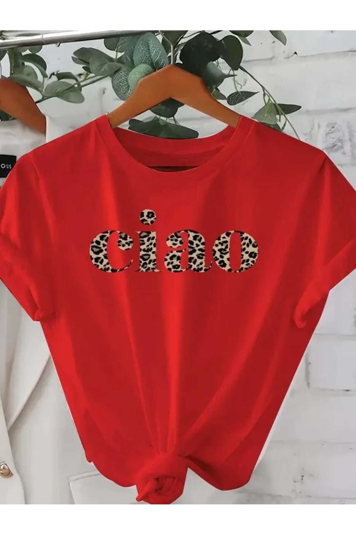 TekTarzz Unisex Ciao Baskılı Tasarımlı Tshirt