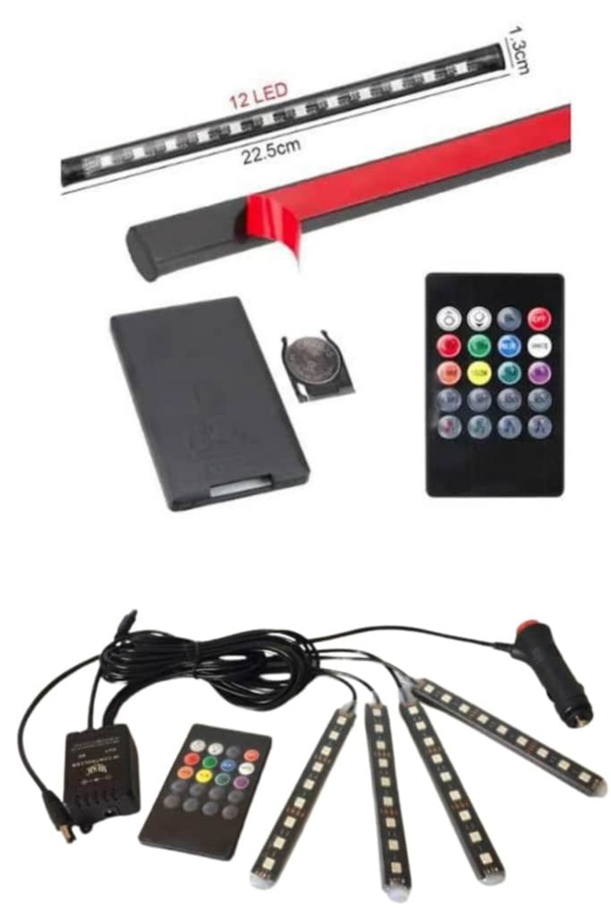 SAYARMARKT Araç İçi RGB Şerit LED Işık Sistemi