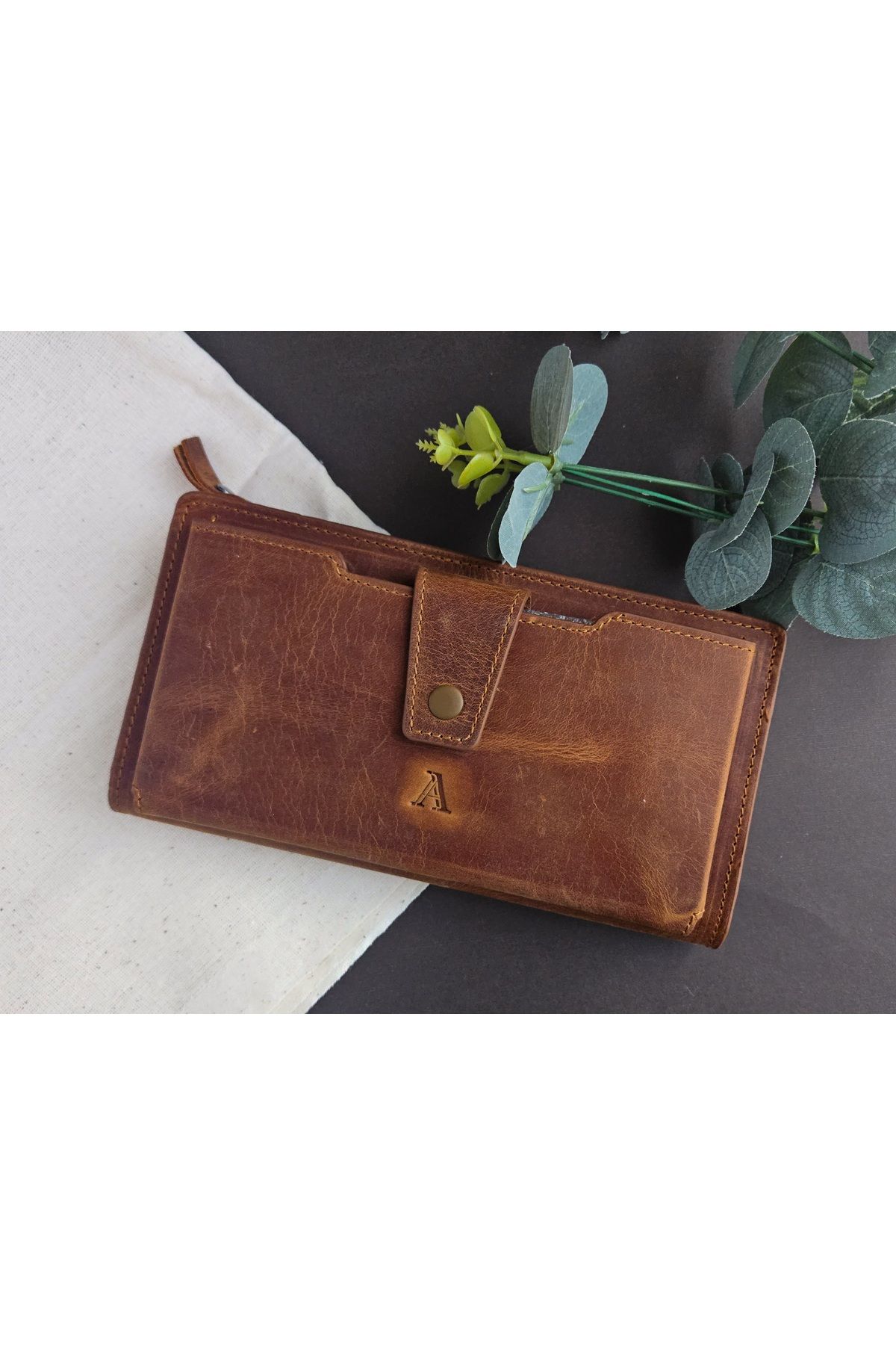 Aydin Wallets Hakiki Deri Telefon Hazneli Taba Portföy Cüzdan - Unisex Günlük& Hediye