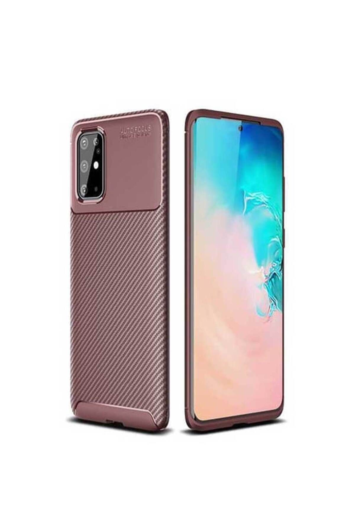 Smart Tech Samsung Galaxy S20 Plus Uyumlu Karbon Desenli Negro Silikon Kılıf