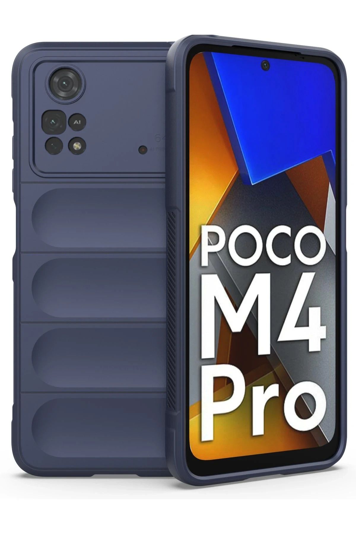 NewFace Xiaomi Poco M4 Pro 4G Uyumlu Kılıf Optimum Silikon - Lacivert HNZRN