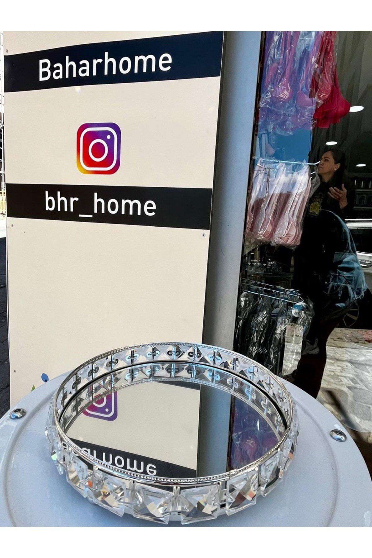 BHR TEMİZLİK BAHARHOME-KRİSTAL TAŞLI GOLD VE GÜMÜŞ Aynalı Söz Nişan Tepsi Kahve Sunumluk -YUVARLAK- 5 Lİ SET