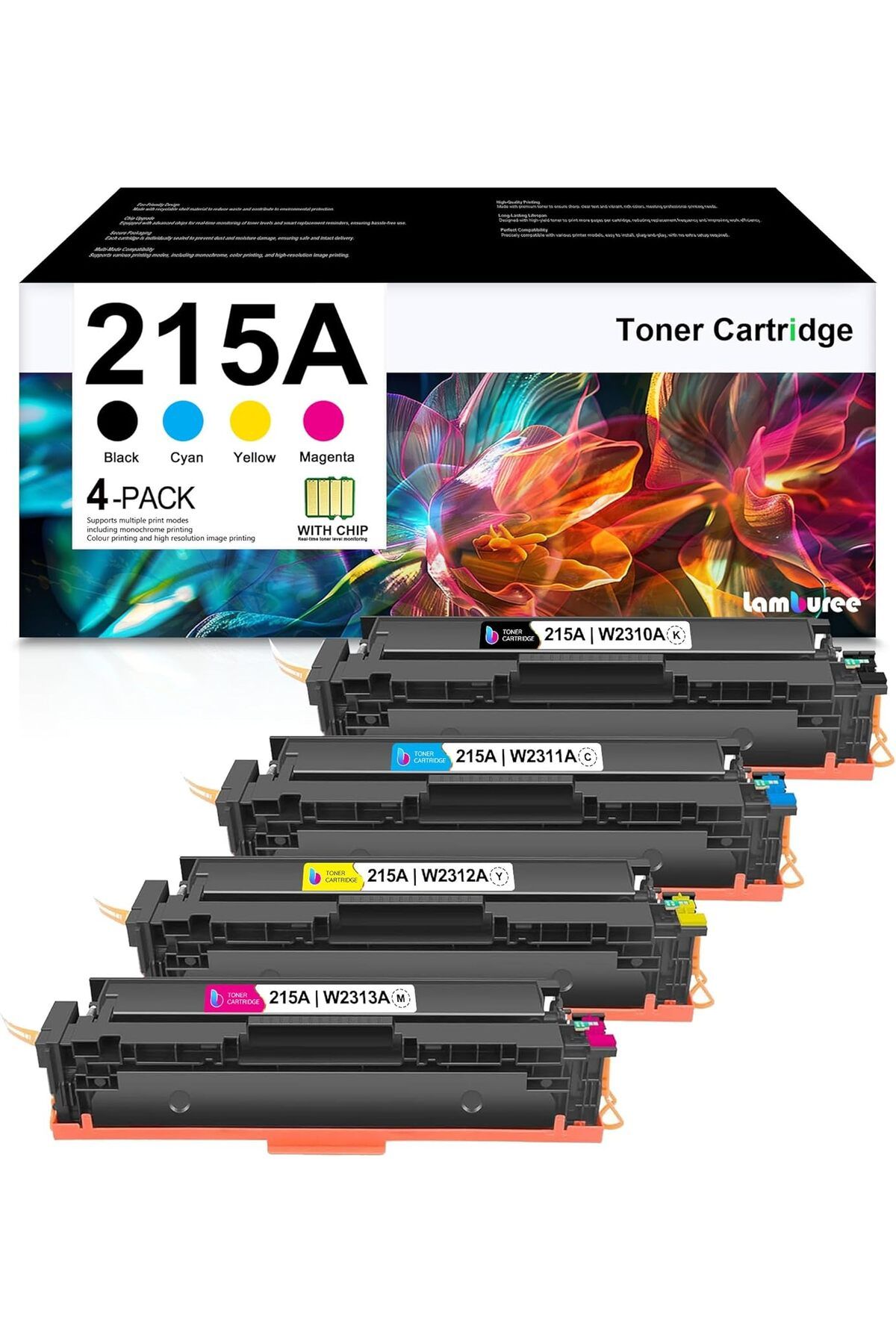HP 216A ÇİPLİ Pro MFP M182nw MFP M183fw M182 M183 M155 (Black Cyan Yellow Magenta)