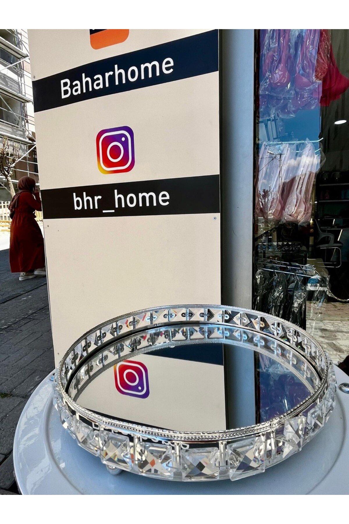 BHR TEMİZLİK BAHARHOME-KRİSTAL TAŞLI GOLD VE GÜMÜŞ Aynalı Söz Nişan Tepsi Kahve Sunumluk -YUVARLAK- 5 Lİ SET