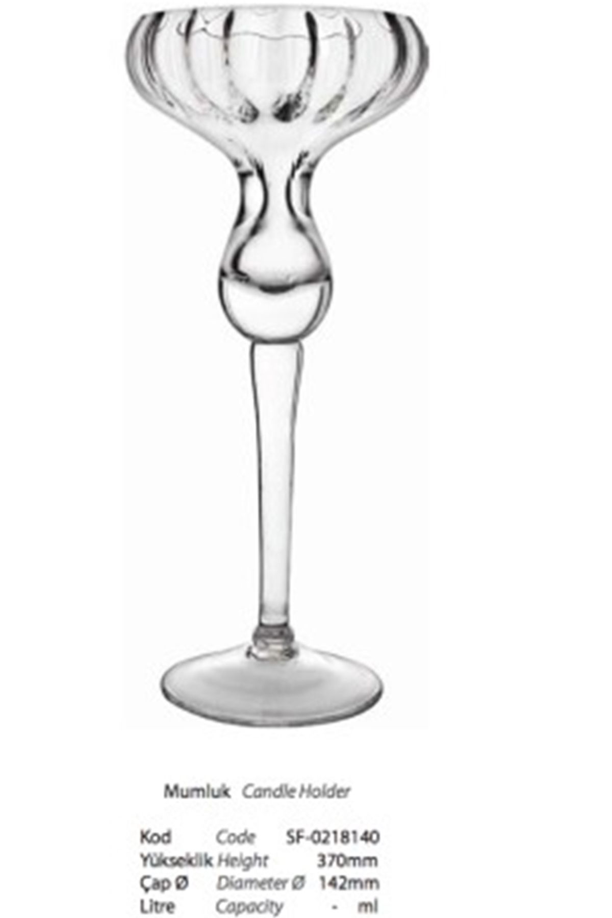 DECOSTYLE Sade cam mumluk 1 adet üfleme el yapımı yükseklik 35 cm 37 cm arası