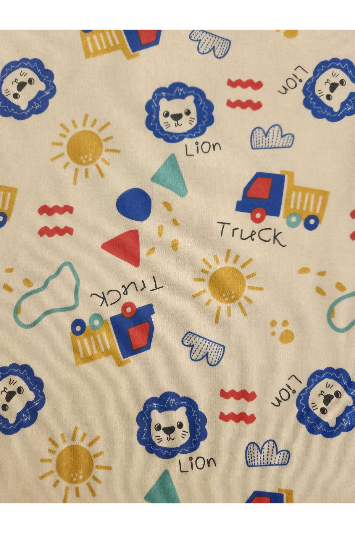 çamaşır bahçesi kendinize iyi bakın Kısa Kollu Desenli Çocuk Pijama Takım #baskılıçocukpijamatakım #kamyondesenlipijama #çamaşırbahçesi fotoğrafı 6 (önizleme)