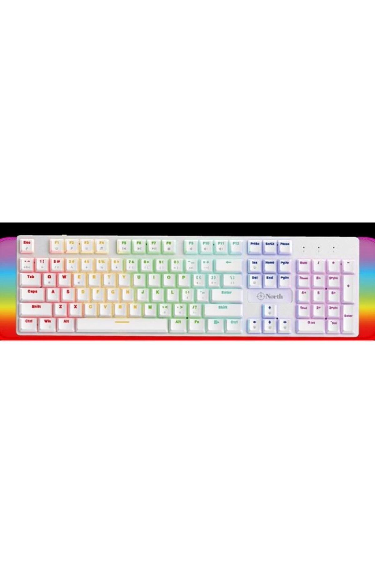 hayalimsah NORTH Shield Q Trk RGB Led / Mekanik Kırmızı Switch Beyaz Gaming Klavye