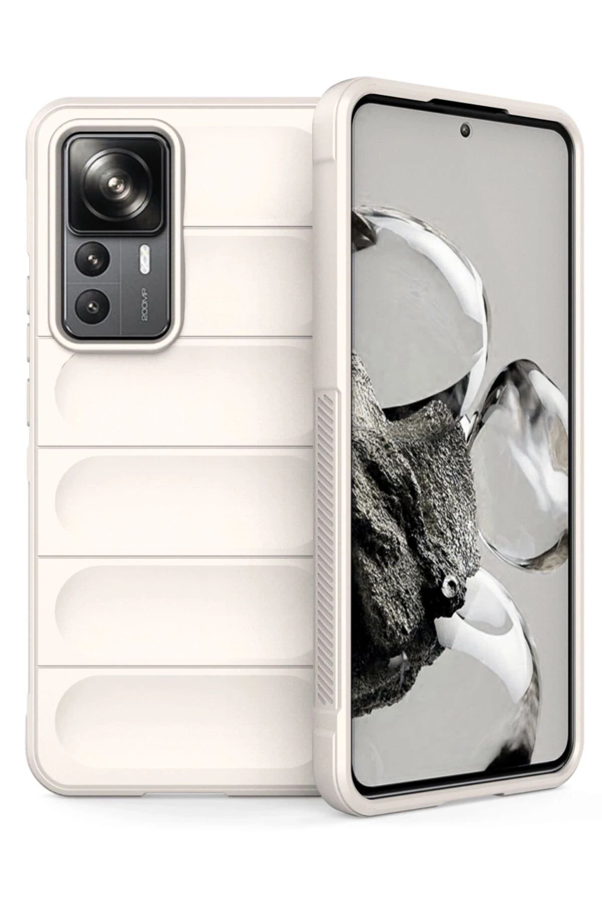 NewFace Xiaomi Mi 12T Pro uyumlu  Kılıf Optimum Silikon - Krem