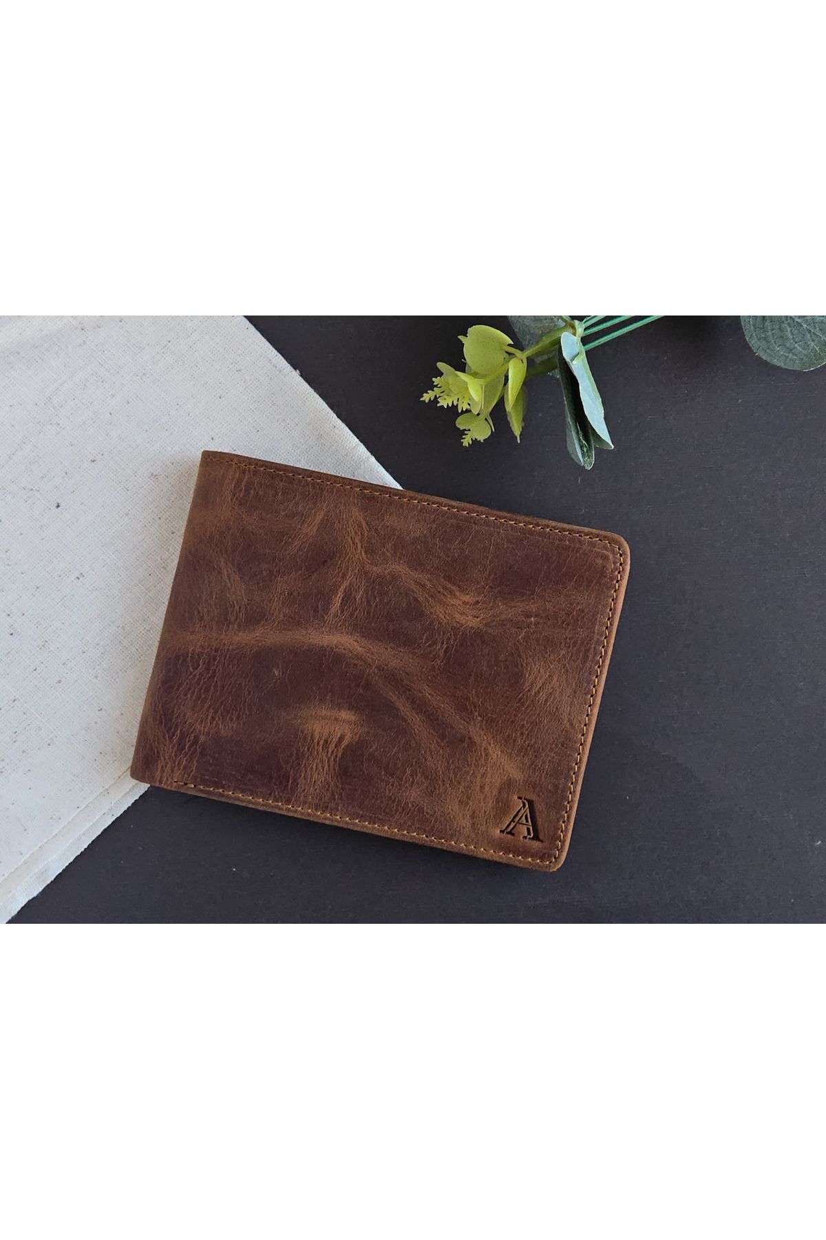 Butik AYDIN DERİ LUXURY Hakiki Deri Taba Cüzdan - Unisex Günlük& Hediye