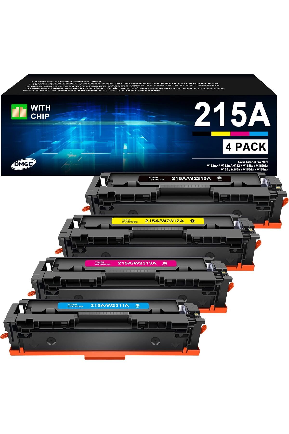HP ÇİPLİ MFP M182nw M183fw M183fdw M155dw M155nw Series Printer (Black Cyan Yellow Magenta)