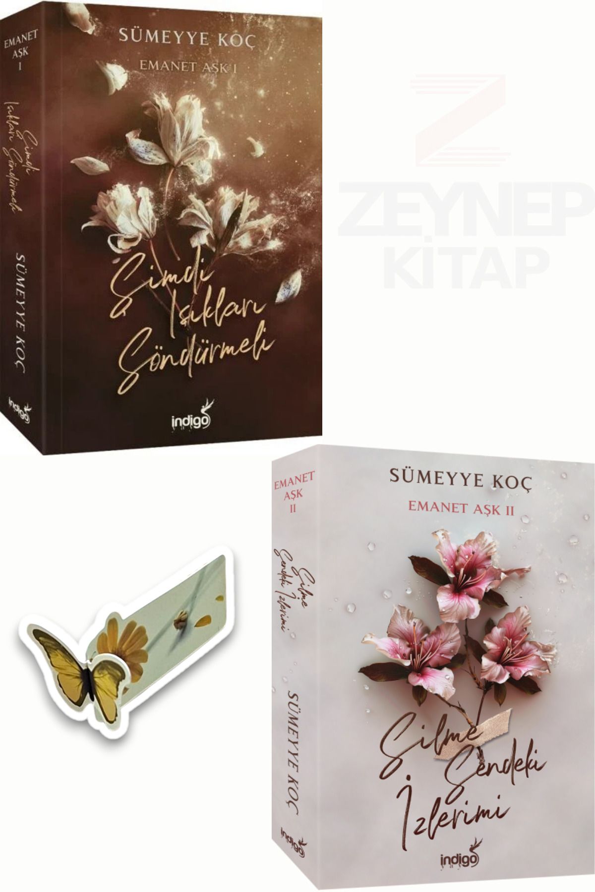 İndigo Kitap Emanet Aşk1 ve Emanet Aşk2(KARTONKAPAK)(Özel Tasarım Kelebek Ayraç Hediye)