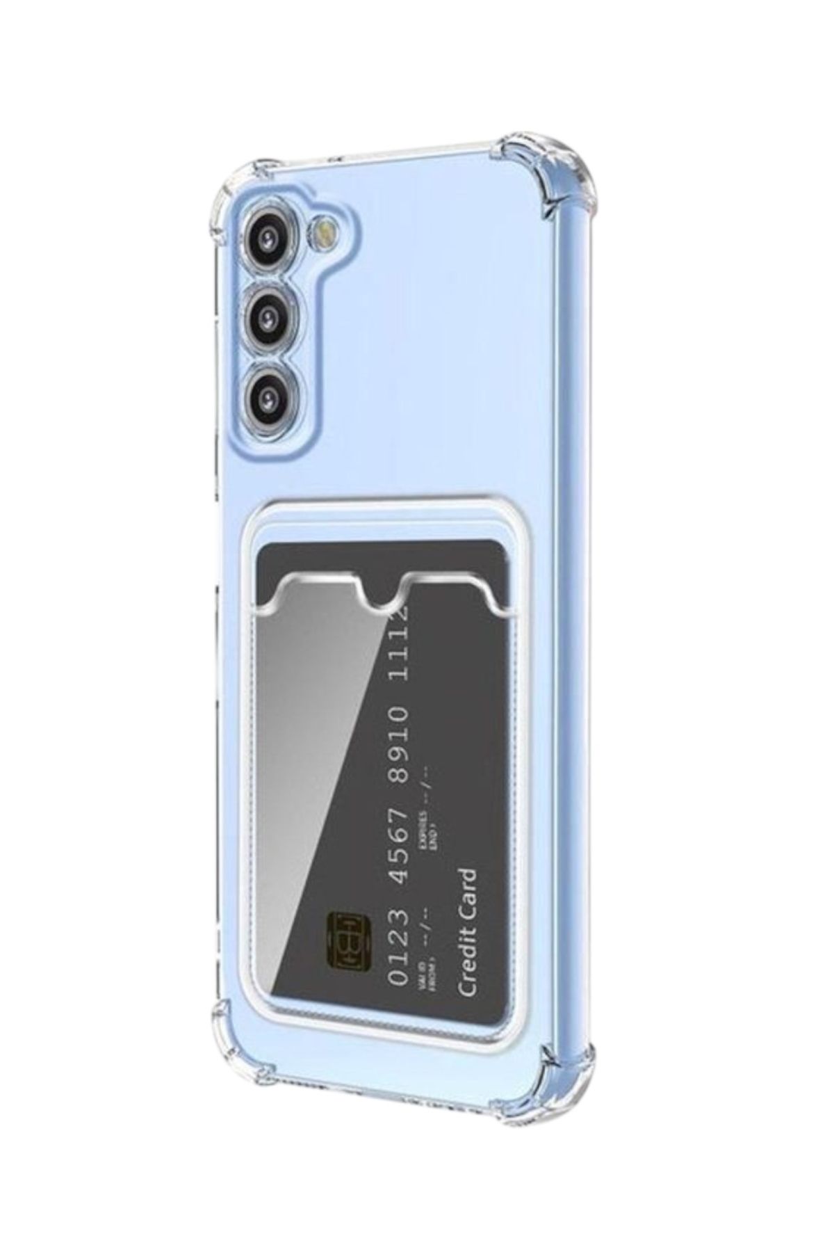 KILIF HOUSE Samsung Galaxy S25 Plus Uyumlu Kamera ve Köşe Korumalı Darbe Emici Şeffaf Kartlıklı Kılıf