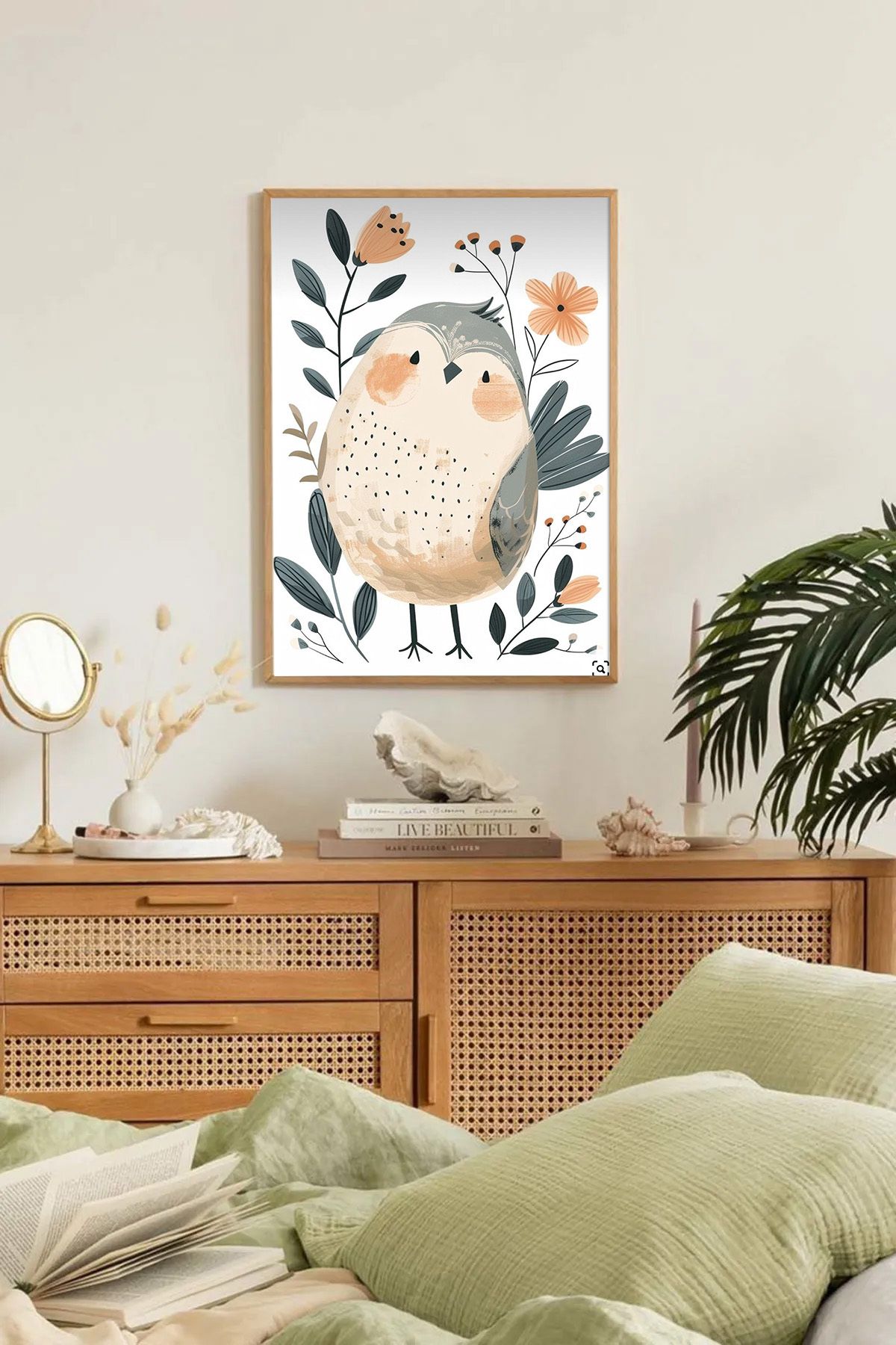 Dekorsiahome Tek Parça Ahşap Çerçeveli Oturma Odası Salon Mutfak Tablo TK0308