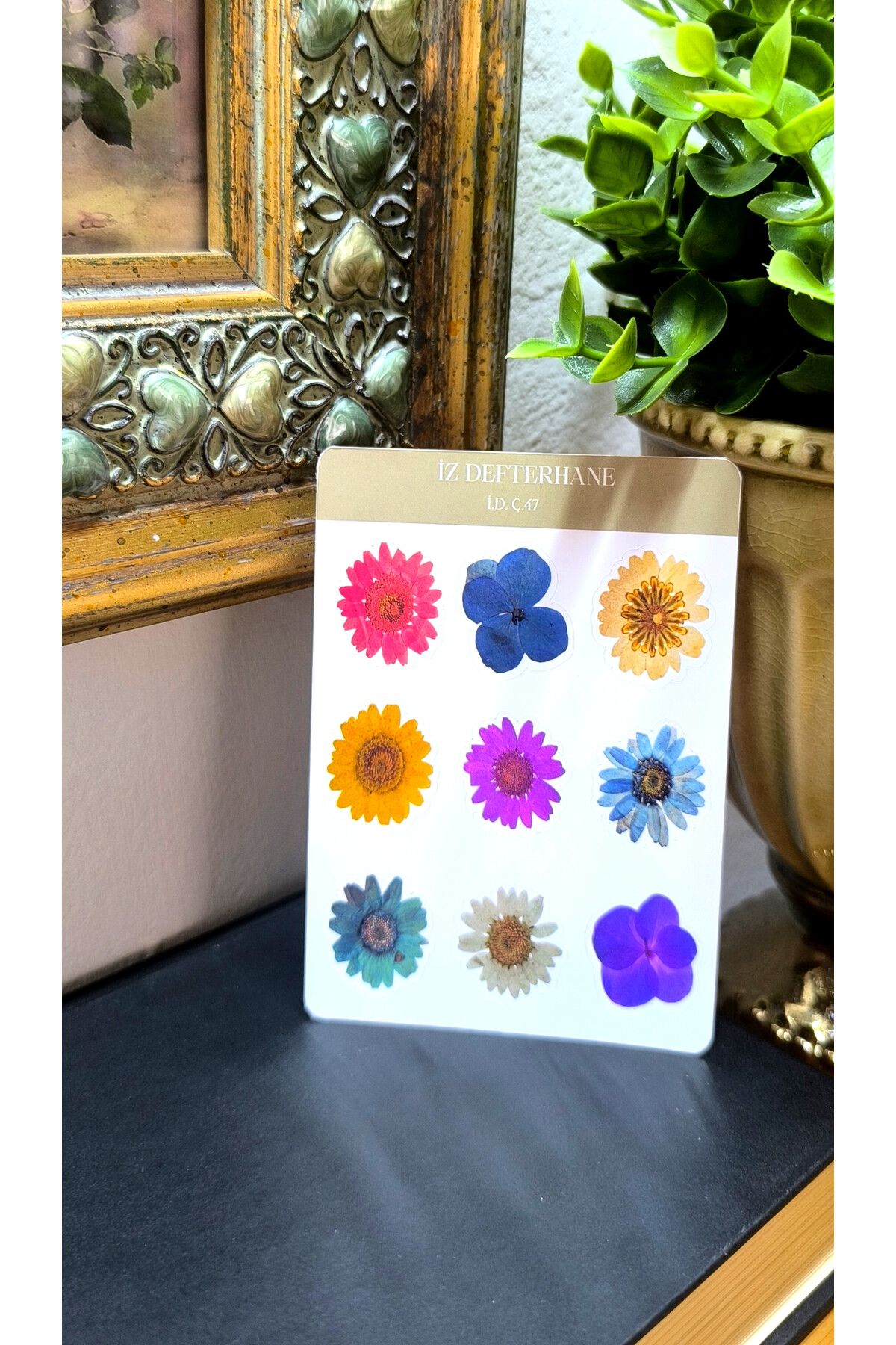 İZ DEFTERHANE Çiçek Temalı Çıkartma Sticker (Defter ajanda ve planlayıcılar için uygundur)