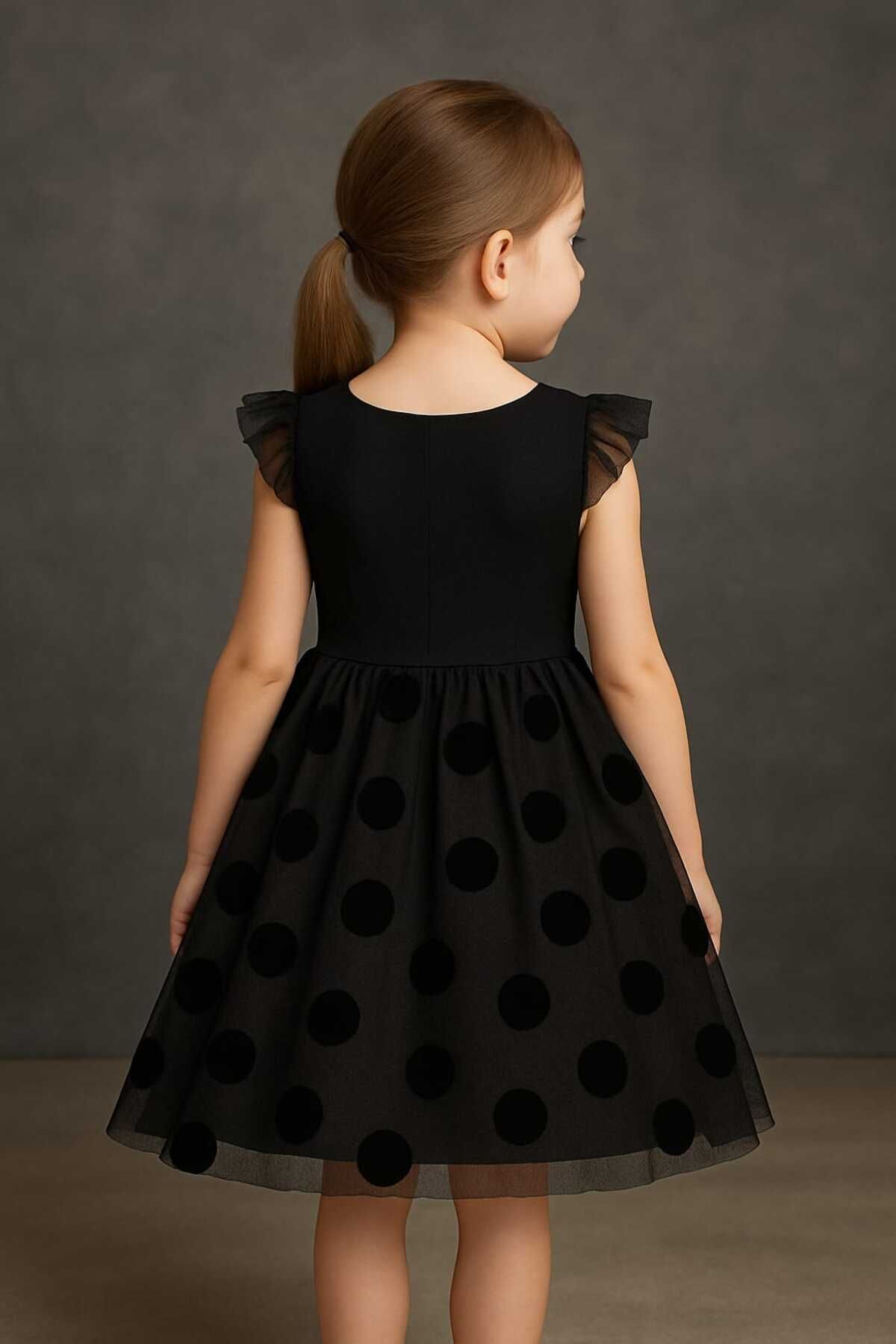 Yumurcak-Ribana Kids Girl's Ribbon and Tulle Lace Trend Evening Dress 2