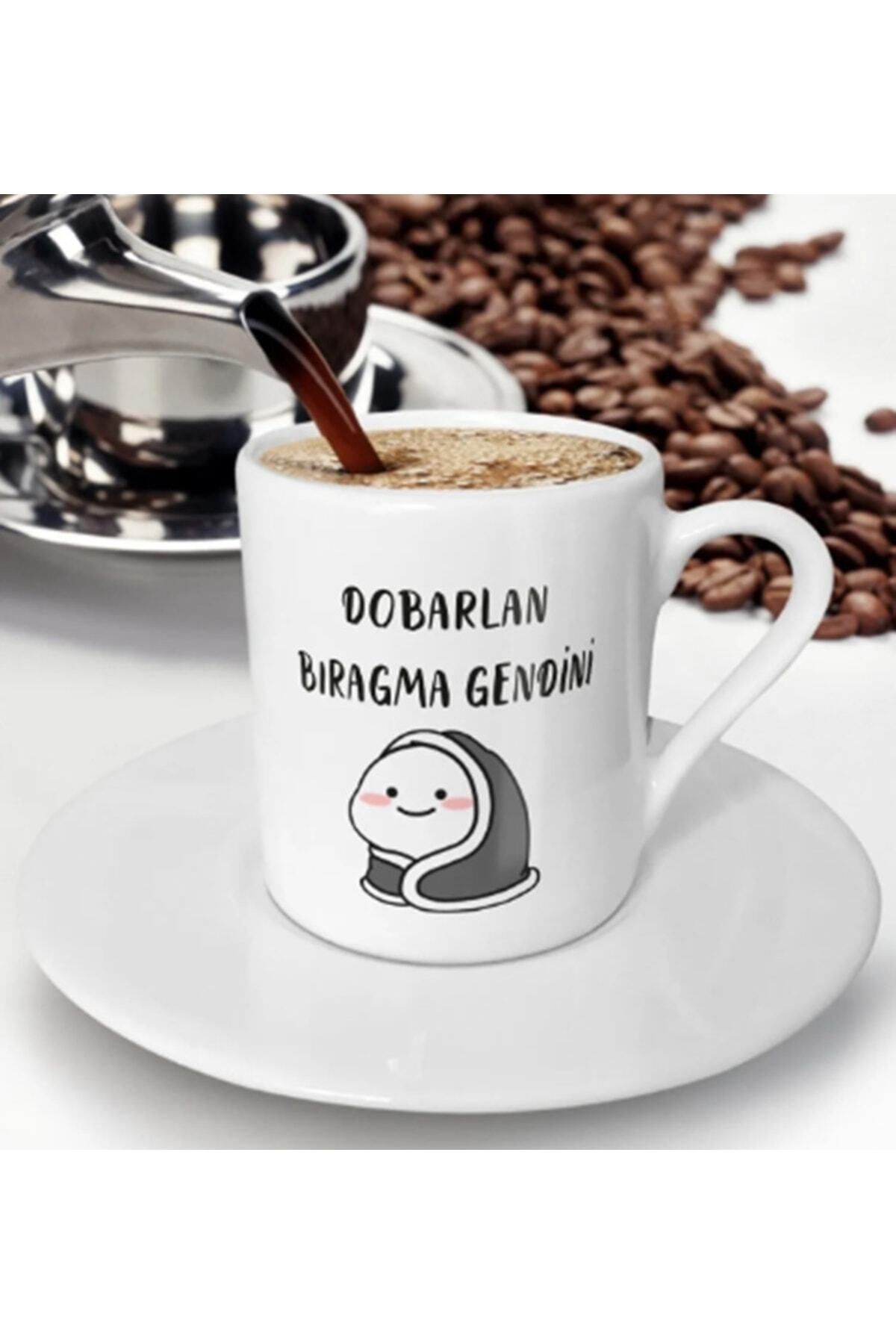 BİBANAPROMOSYON Dobarlan Bıragma Gendini Baskılı Türk Kahvesi Fincanı